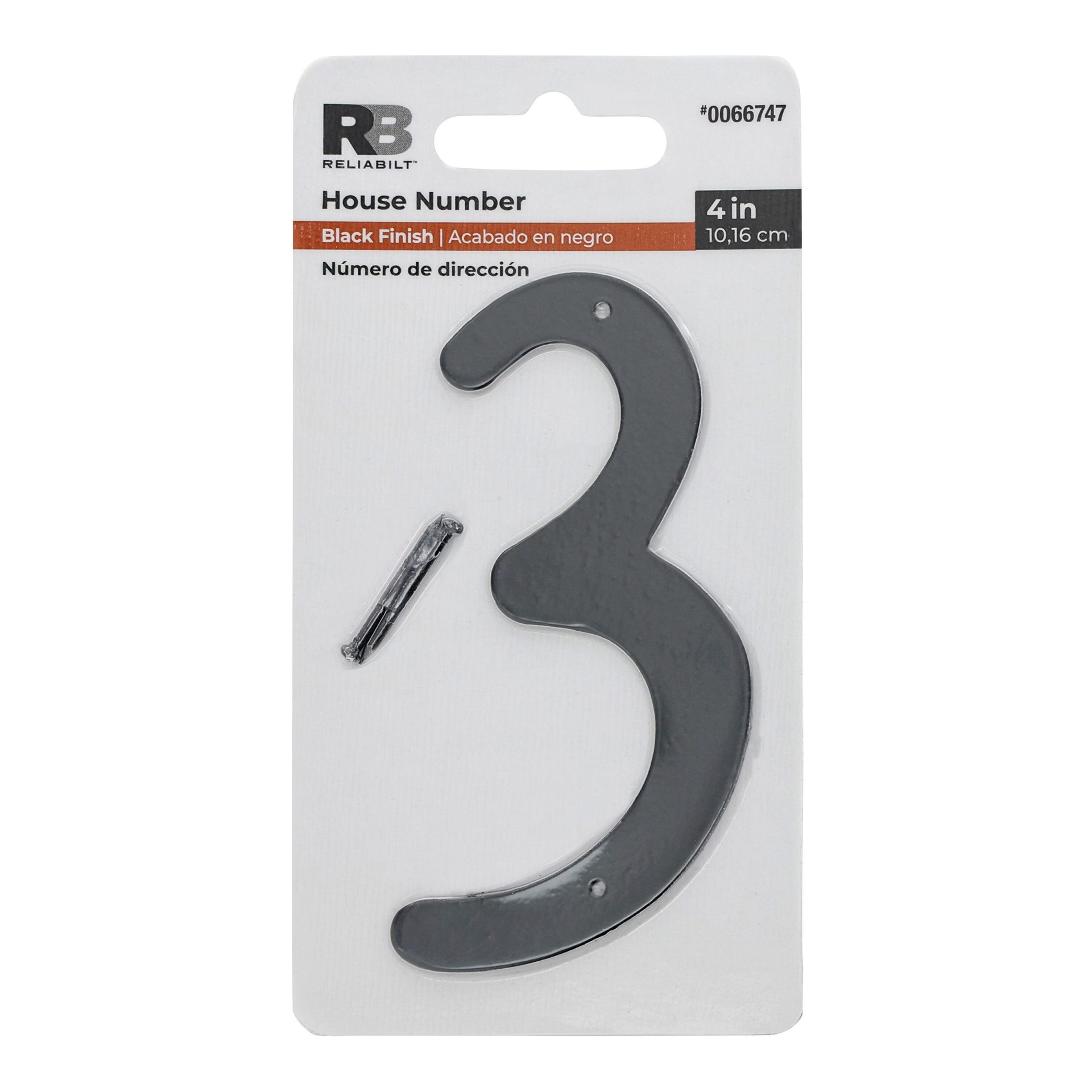 slide 1 of 6, RELIABILT 4-in Black Number 3, 1 ct