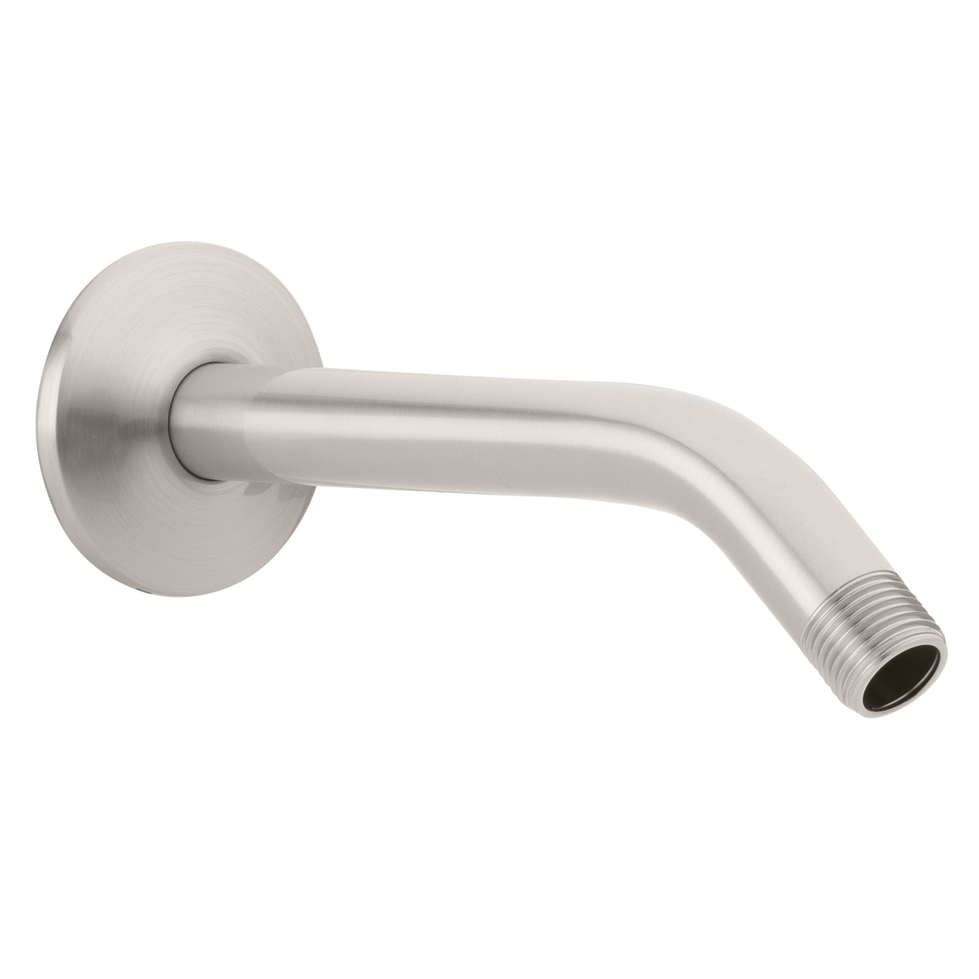 slide 2 of 5, Project Source Brushed Nickel 8-in Universal Shower Shower arm and flange 0.5-in -ID, 1 ct