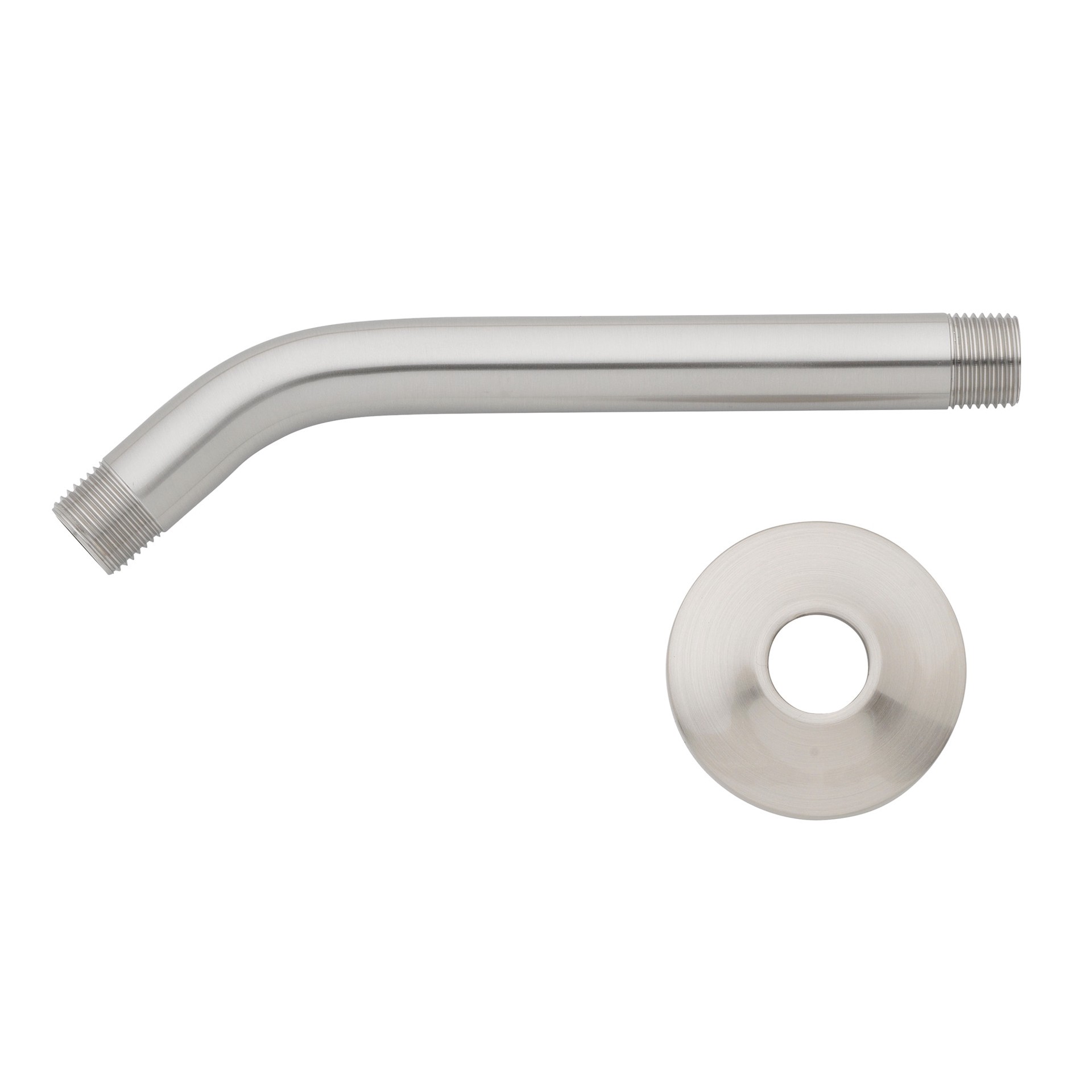 slide 4 of 5, Project Source Brushed Nickel 8-in Universal Shower Shower arm and flange 0.5-in -ID, 1 ct
