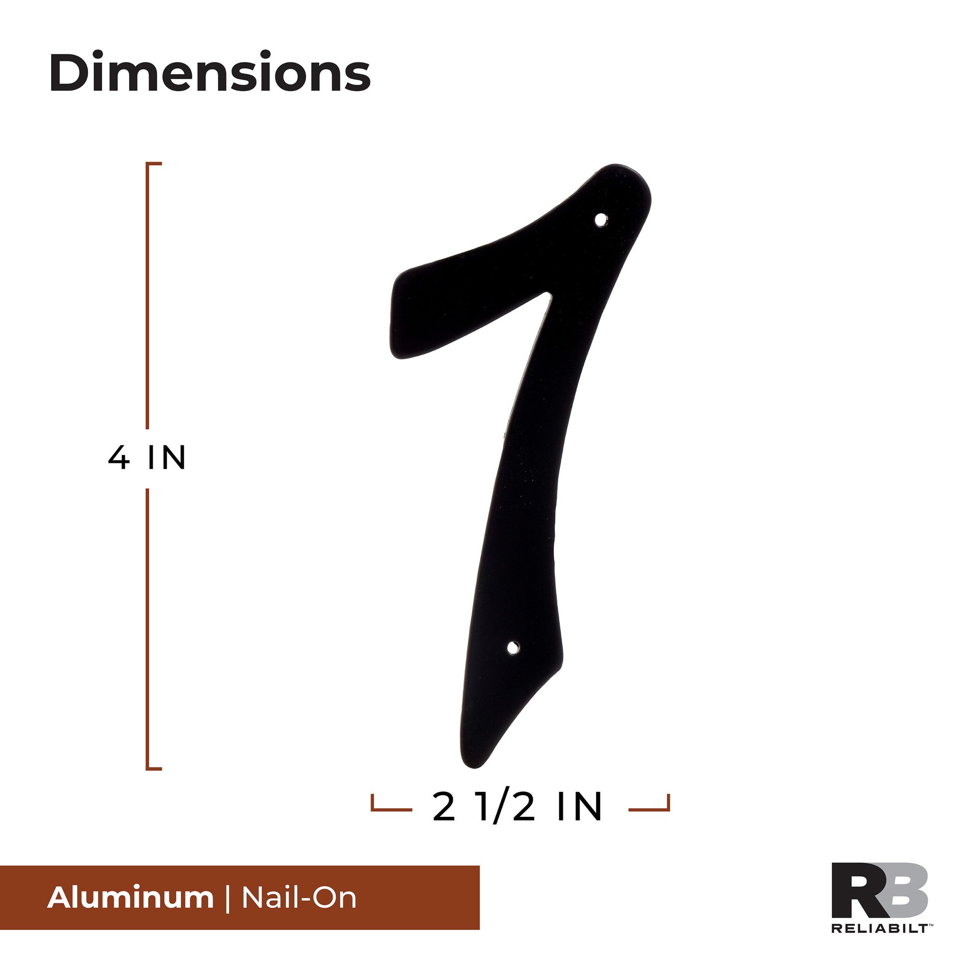 slide 2 of 6, RELIABILT 4-in Black Number 7, 1 ct
