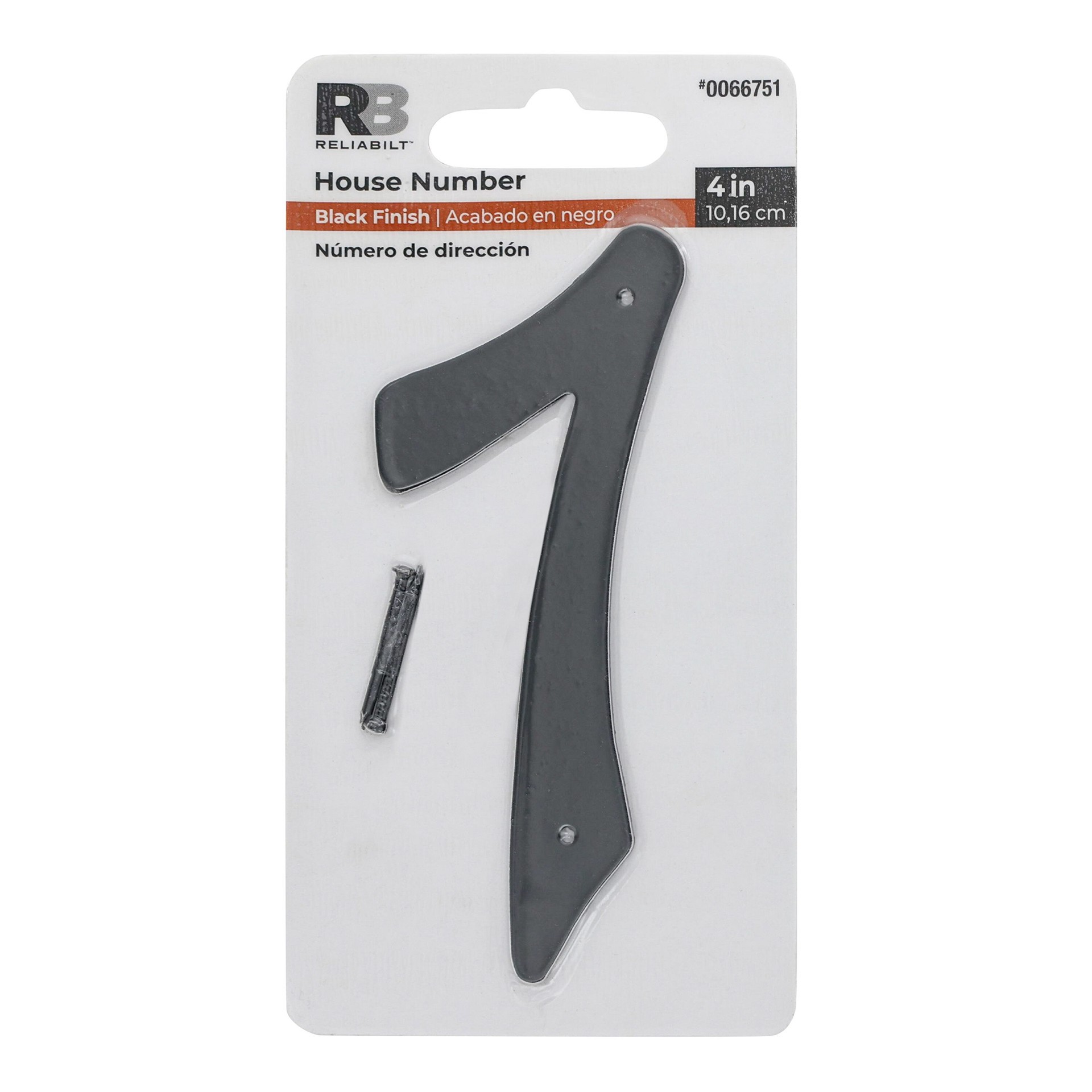 slide 1 of 6, RELIABILT 4-in Black Number 7, 1 ct
