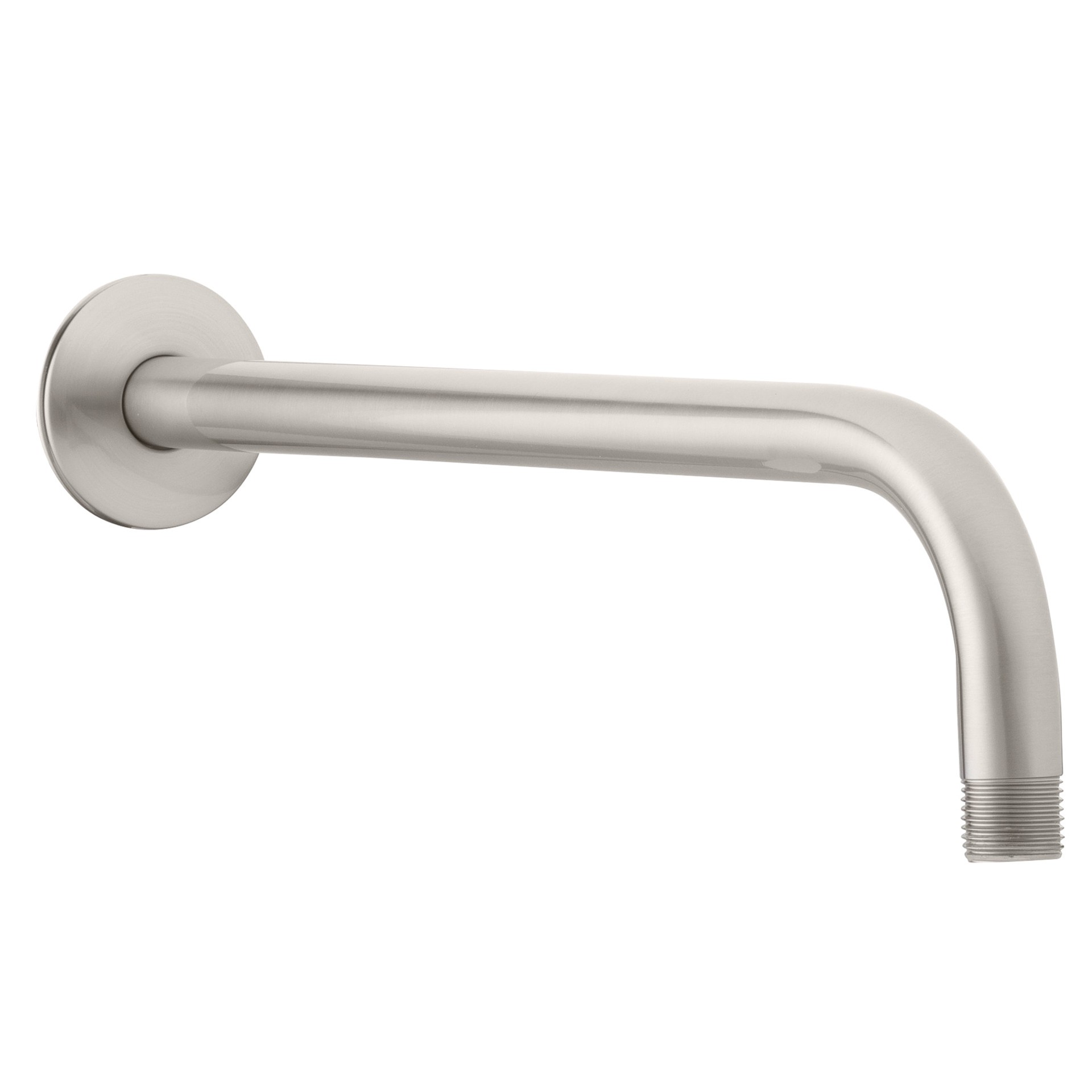 slide 2 of 5, Project Source Brushed Nickel 12.4-in Universal Shower Shower arm and flange 0.5-in -ID, 1 ct