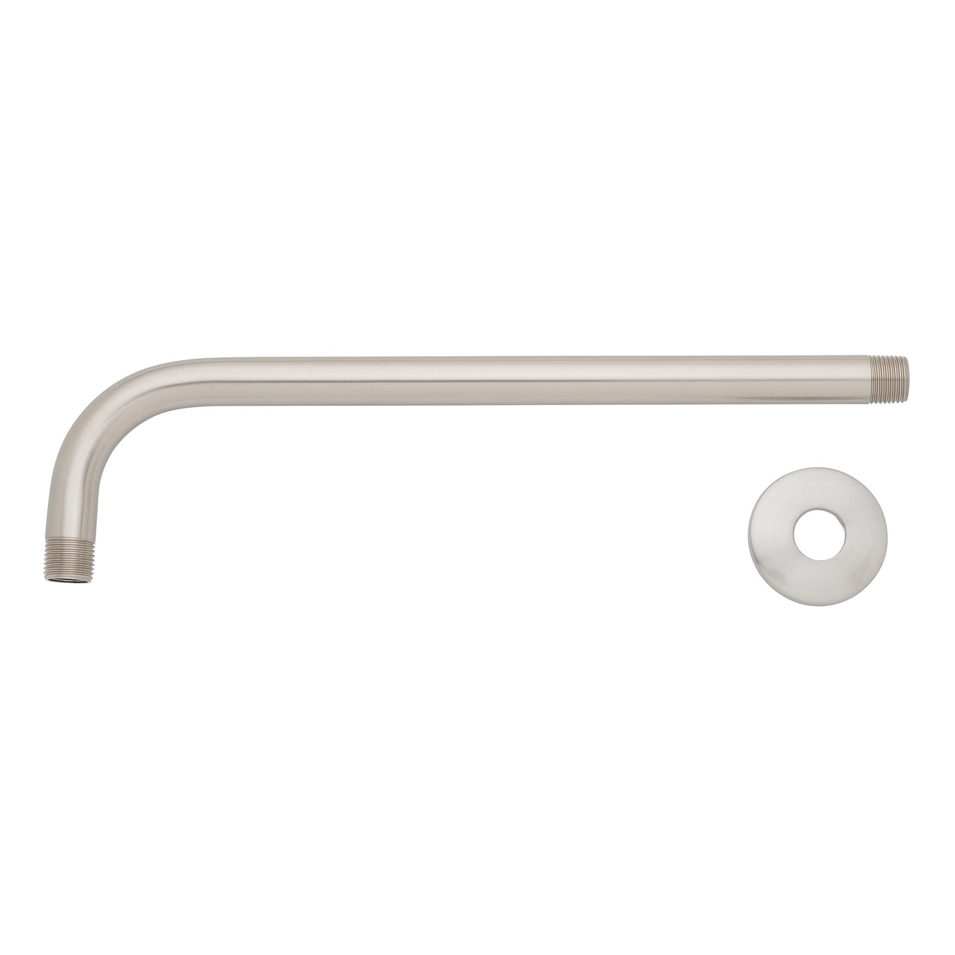 slide 4 of 5, Project Source Brushed Nickel 12.4-in Universal Shower Shower arm and flange 0.5-in -ID, 1 ct