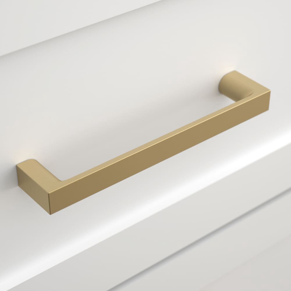 slide 3 of 6, Origin 21 Vero 5-1/16-in , 128mm Center to Center Brushed Gold Rectangular Bar Drawer Pull 6 -Pack, 1 ct