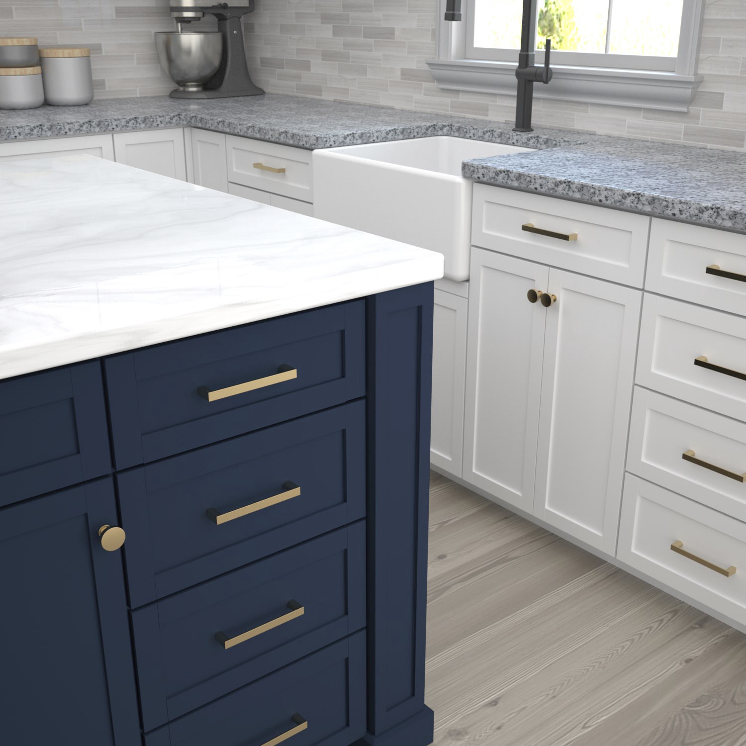 slide 6 of 6, Origin 21 Vero 5-1/16-in , 128mm Center to Center Brushed Gold Rectangular Bar Drawer Pull 6 -Pack, 1 ct