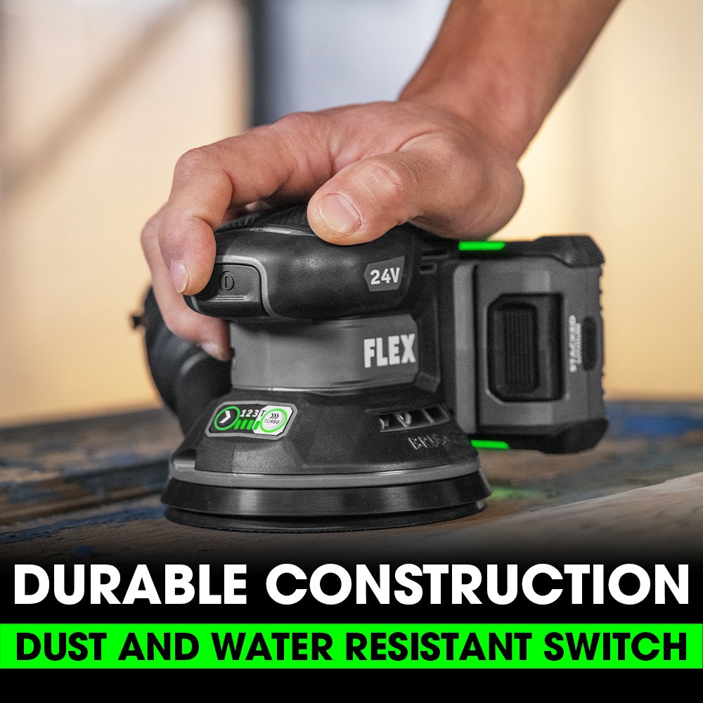 slide 5 of 6, FLEX 24-Volt Brushless Variable Speed Random orbital Cordless Sander with Dust Management (Battery Not Included), 1 ct