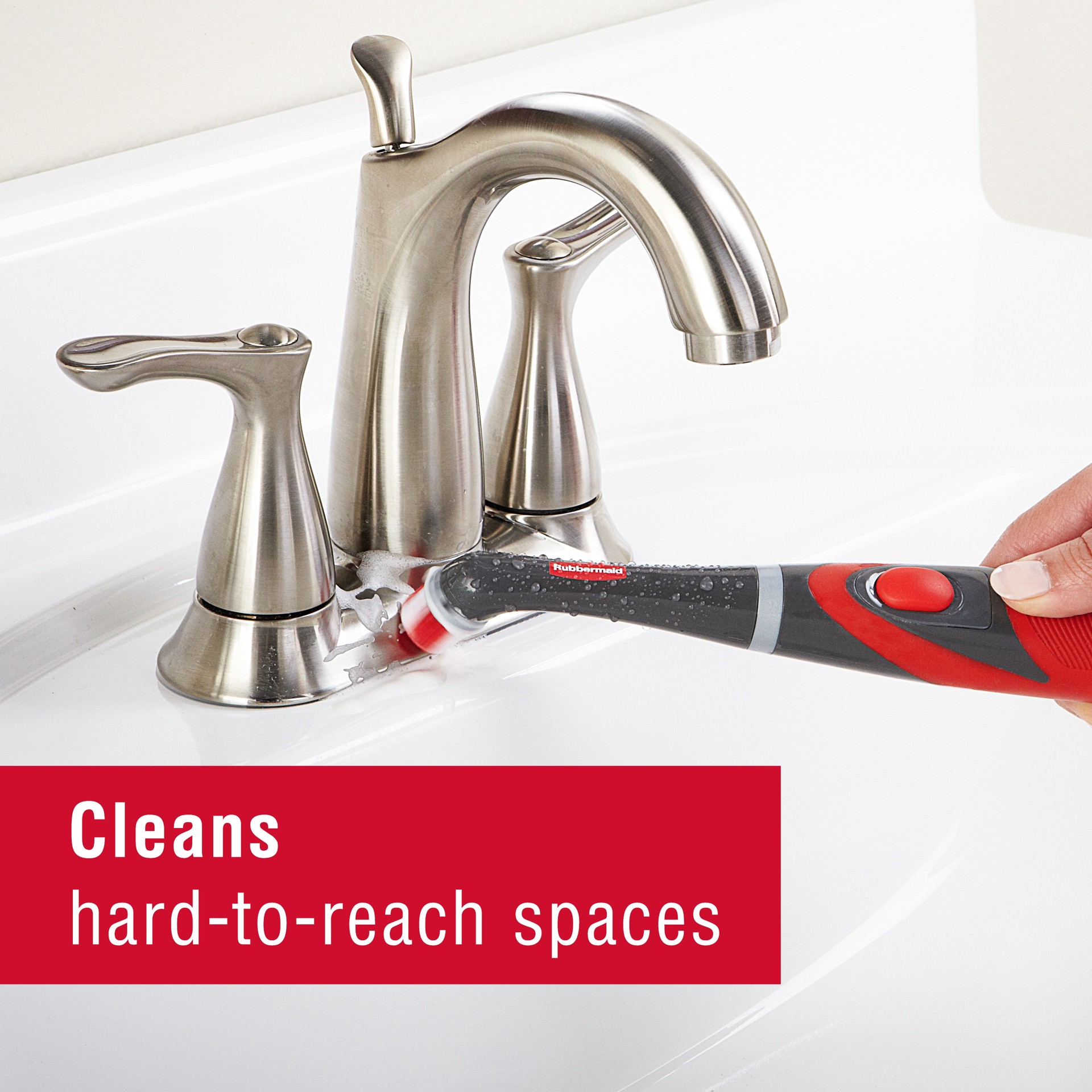 slide 4 of 6, Rubbermaid Power Scrubber with 2 Scrubbing Heads - All Purpose Grout Power Scrubber, 1 ct