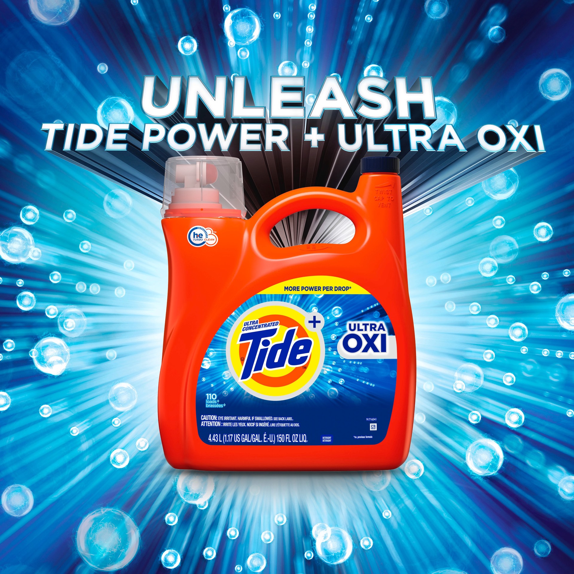 slide 5 of 5, Tide Ultra OXI Original HE Laundry Detergent 94 Loads 146 -fl oz, 1 ct