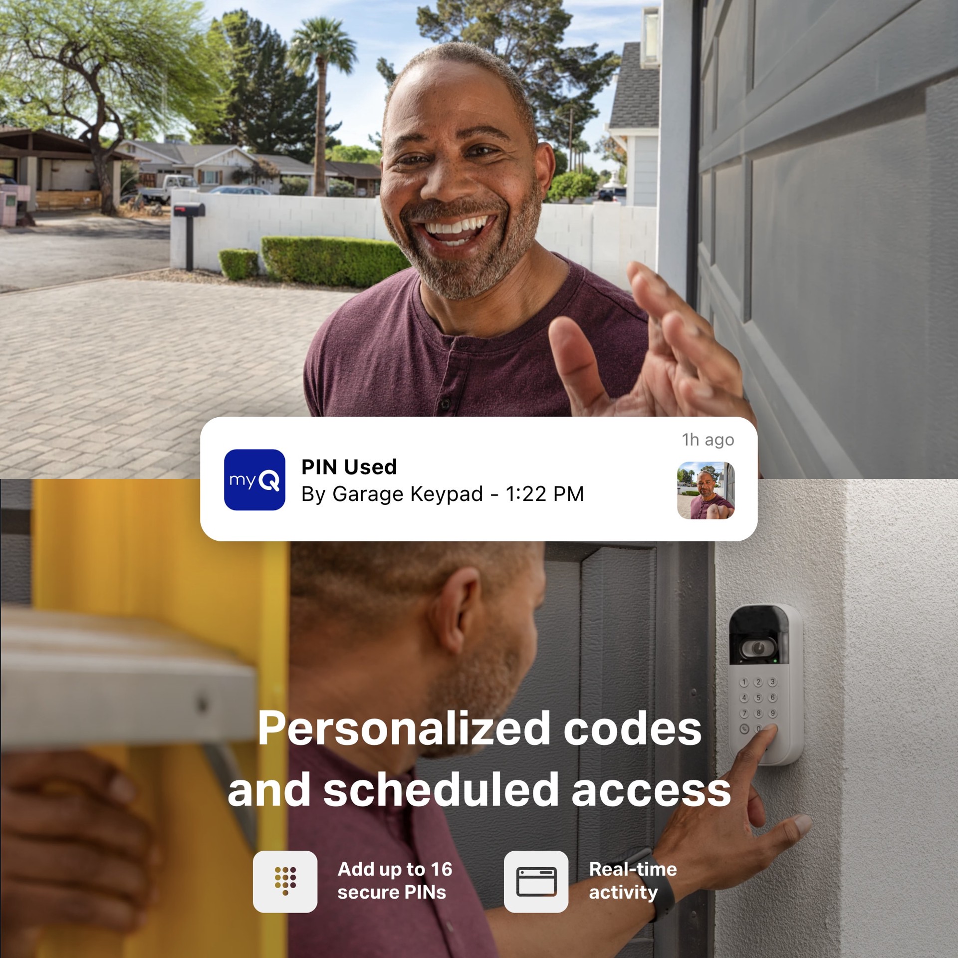 slide 4 of 6, Chamberlain myQ Video Smart Wireless Garage Door Opener Keypad, 1 ct