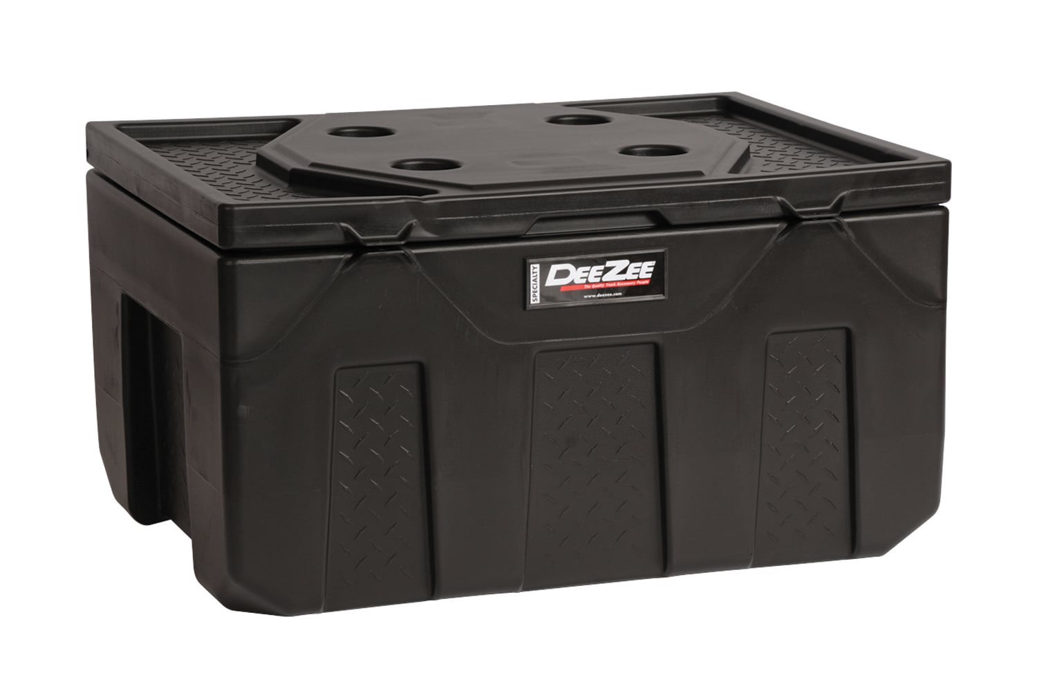 slide 1 of 6, DEE ZEE 37-in x 27-in x 17-in Black Plastic Chest Truck Tool Box, 1 ct