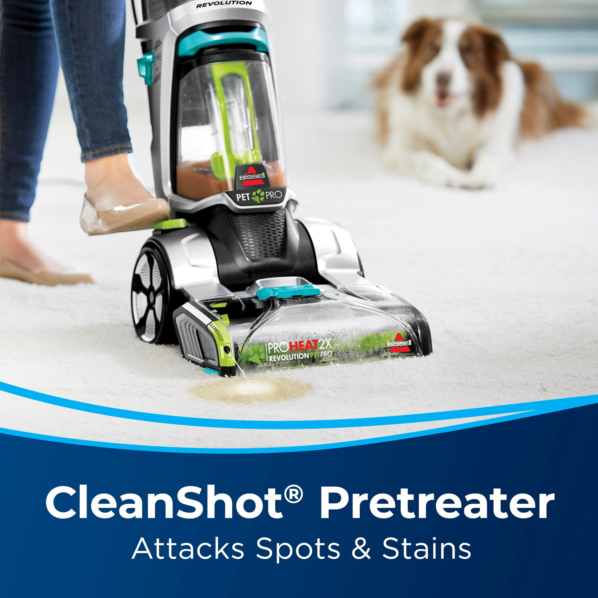 slide 4 of 6, BISSELL ProHeat 2X Revolution Pet Pro Plus Made for Pet Hair Carpet Cleaner with Rotating Brush, 1 ct