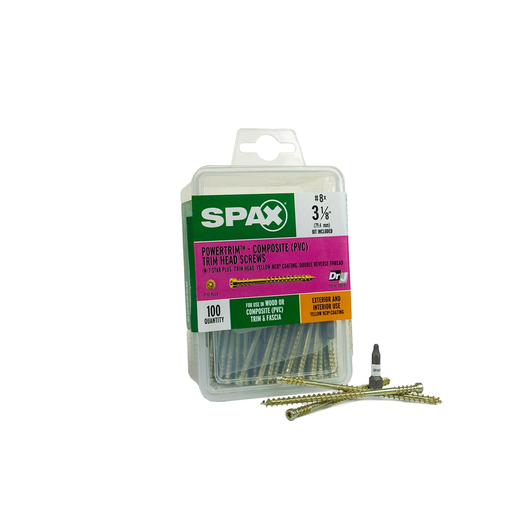slide 3 of 6, SPAX PowerTrim #8 x 3-1/8-in Double-barrier Exterior Trim screws ( 100 -Per Box ), 1 ct
