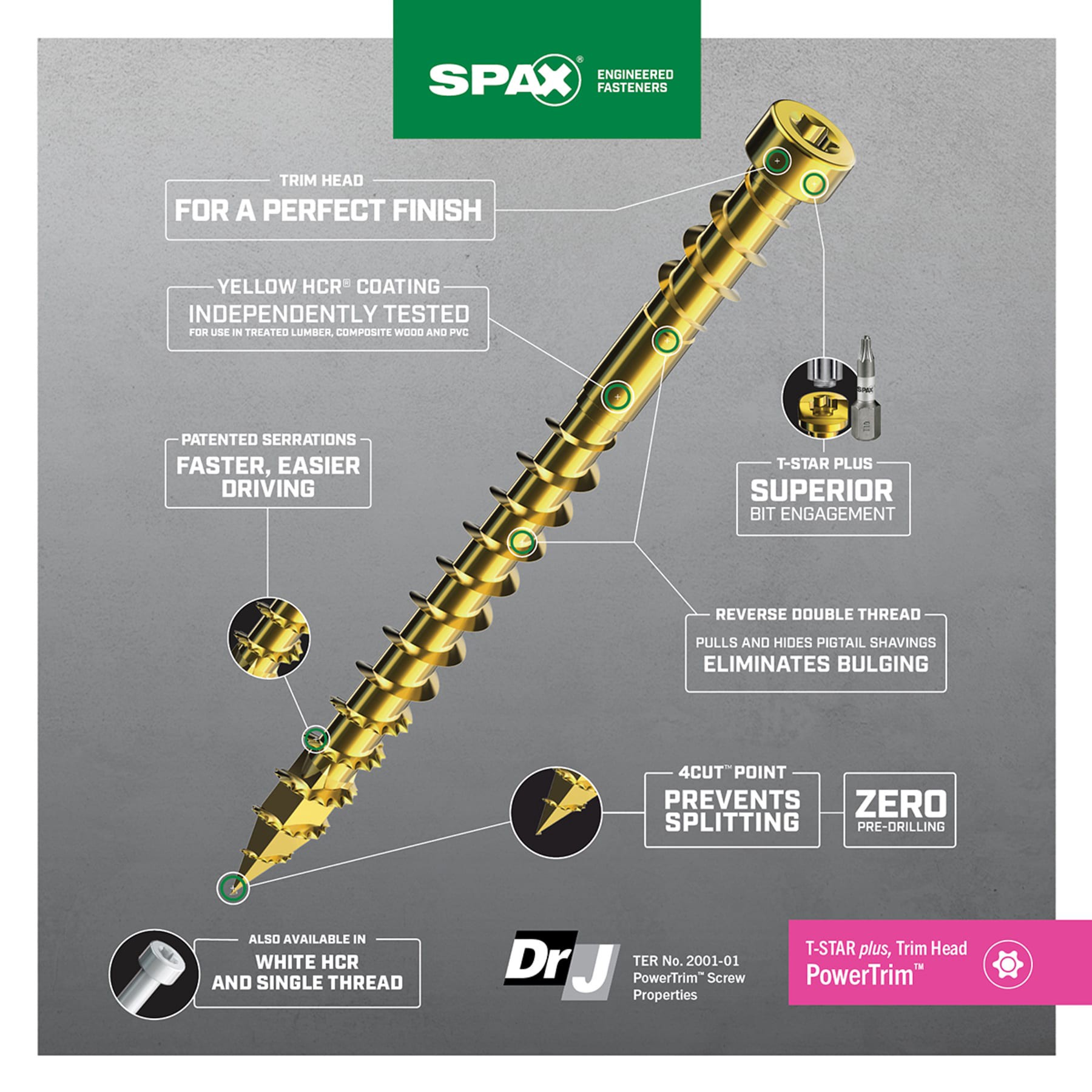 slide 5 of 6, SPAX PowerTrim #8 x 3-1/8-in Double-barrier Exterior Trim screws ( 100 -Per Box ), 1 ct