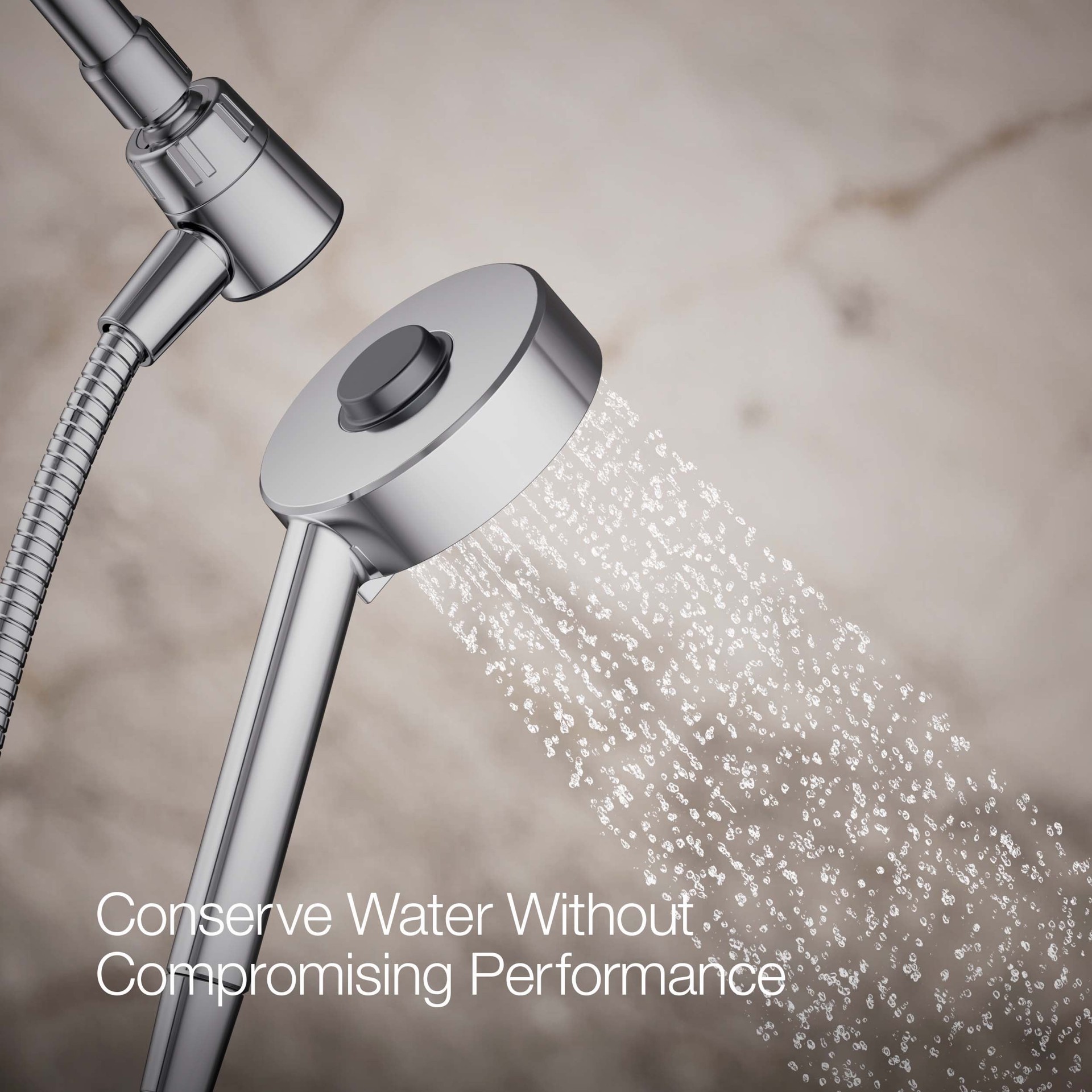 slide 4 of 6, KOHLER Premise 3 -Spray Polished Chrome 4.31-in Round Handheld Shower Head 1.75 GPM, 1 ct