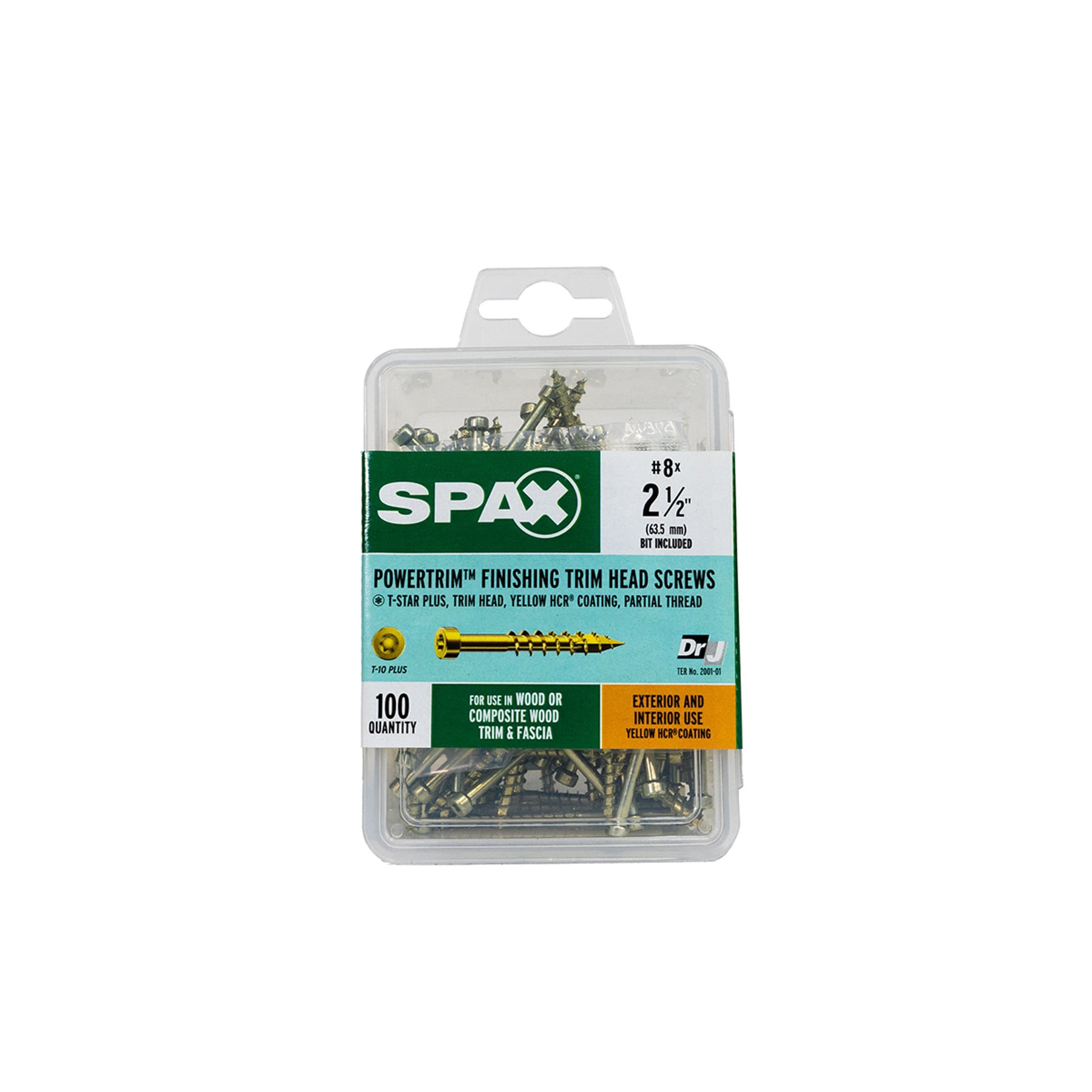 slide 3 of 6, SPAX PowerTrim #8 x 2-1/2-in Double-barrier Exterior Trim screws ( 100 -Per Box ), 1 ct