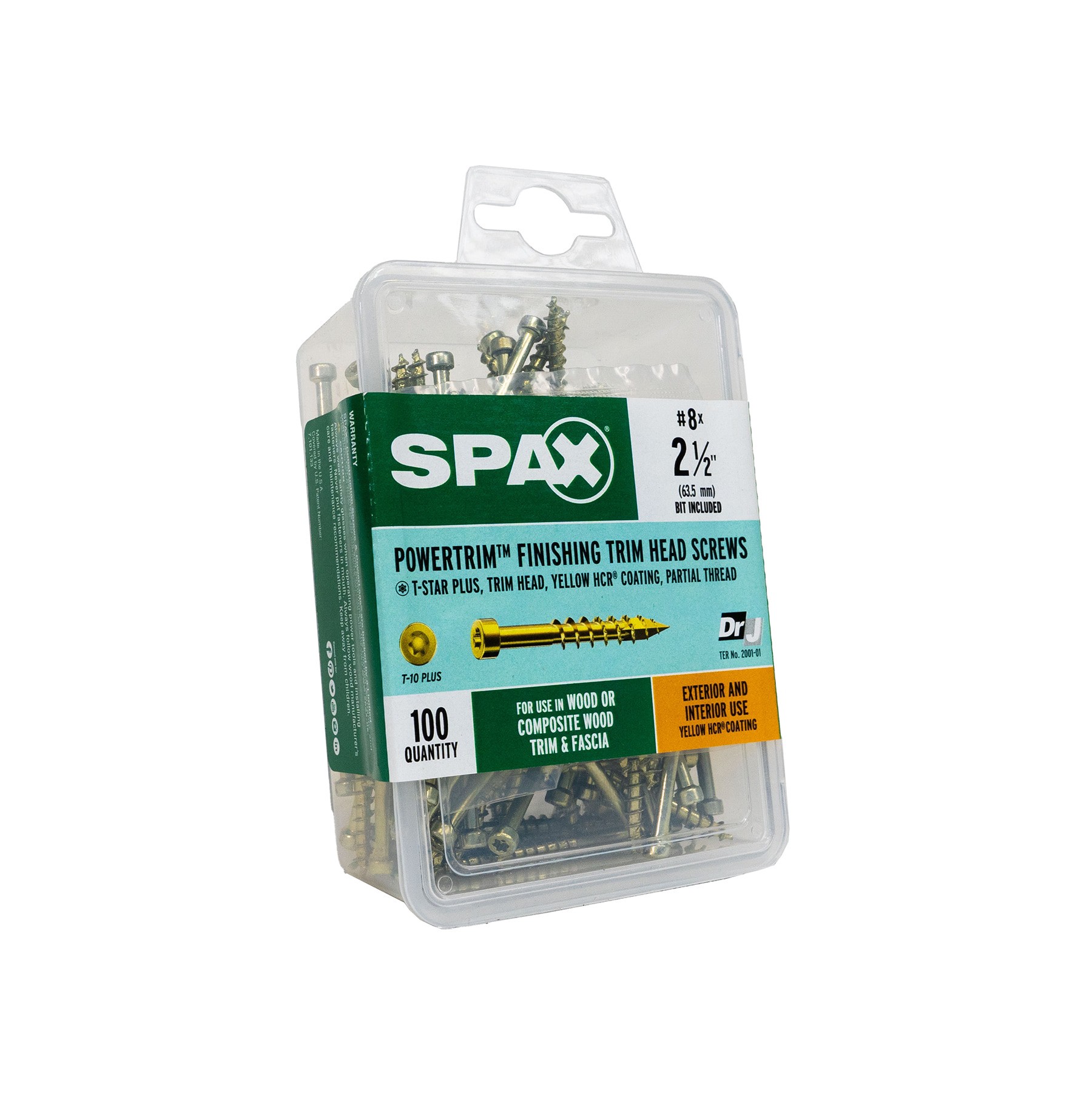 slide 1 of 6, SPAX PowerTrim #8 x 2-1/2-in Double-barrier Exterior Trim screws ( 100 -Per Box ), 1 ct