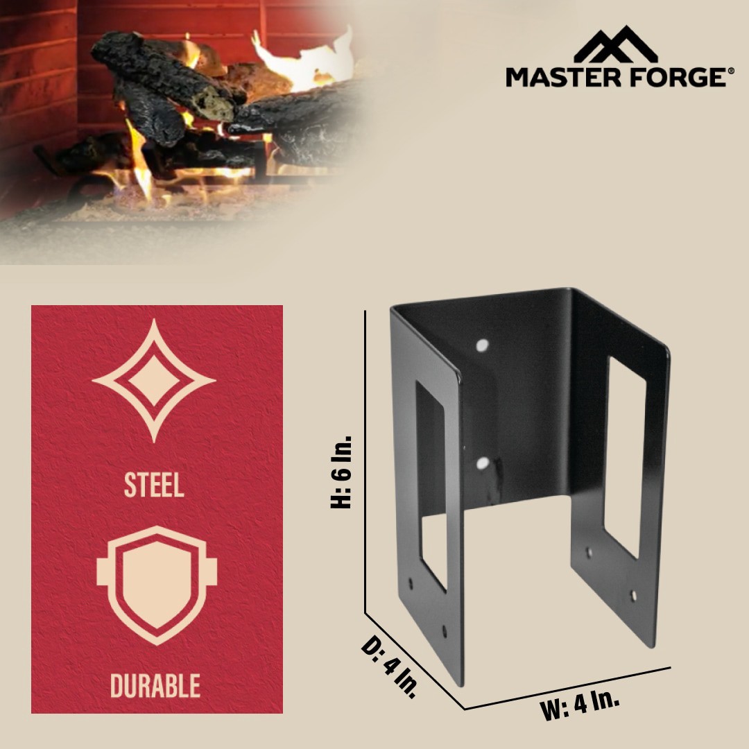 slide 3 of 6, Master Forge 6-in x 4-in x 4-in Metal Adjustable firewood rack, 1 ct