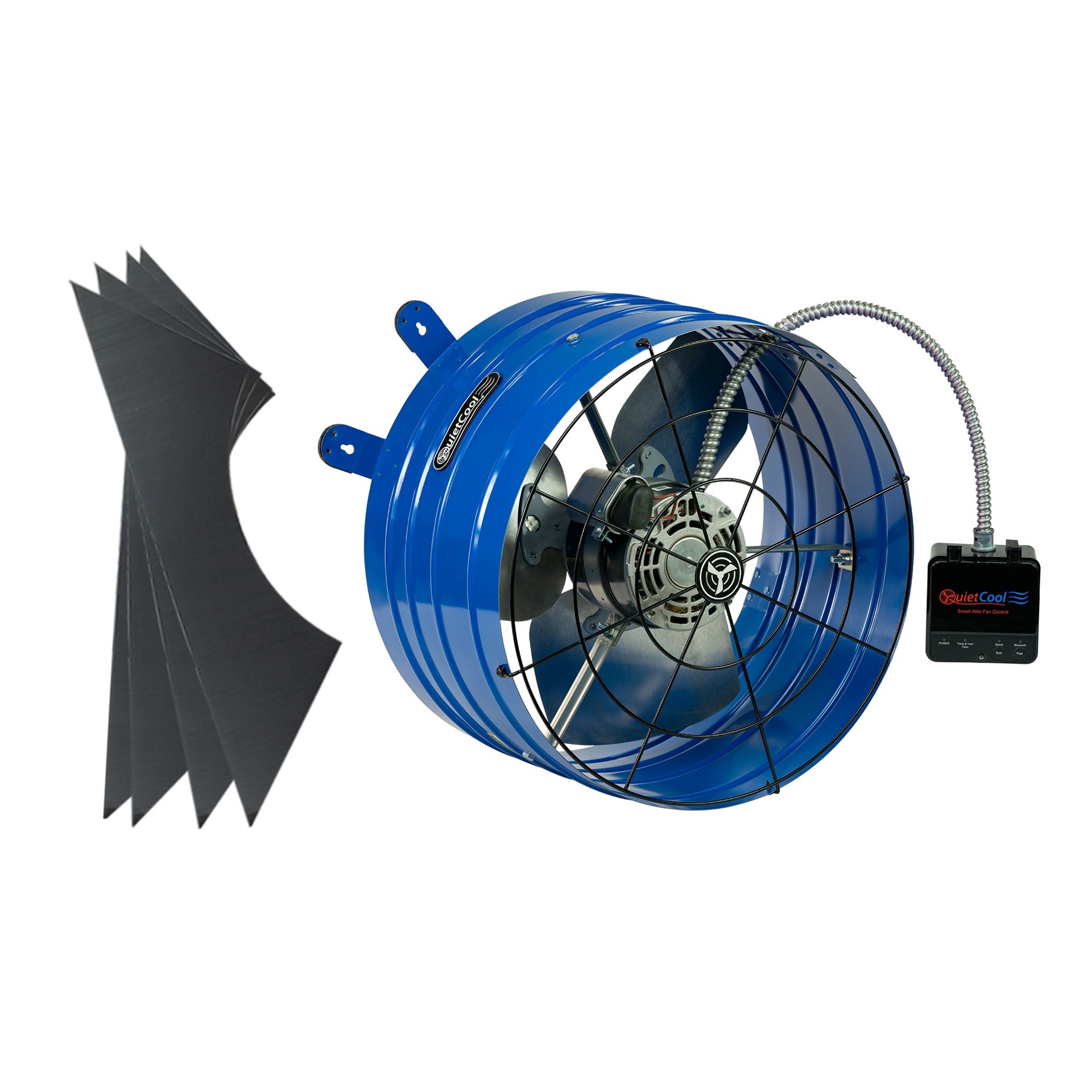 slide 6 of 6, QuietCool Smart attic gable fan 16.5-in dia Electric Gable Vent Fan, 1 ct