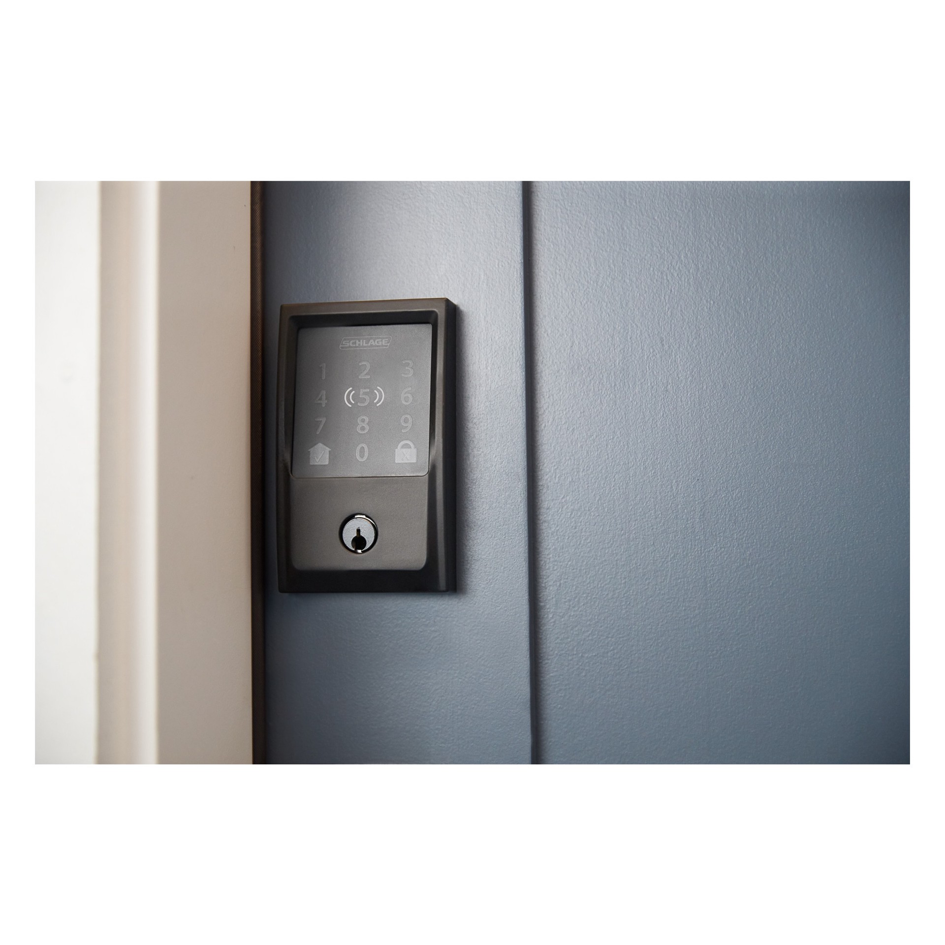 slide 2 of 6, Schlage Encode Plus Century Matte Black Smart Wi-Fi and Bluetooth Touchscreen Keypad Electronic Deadbolt Lock, 1 ct