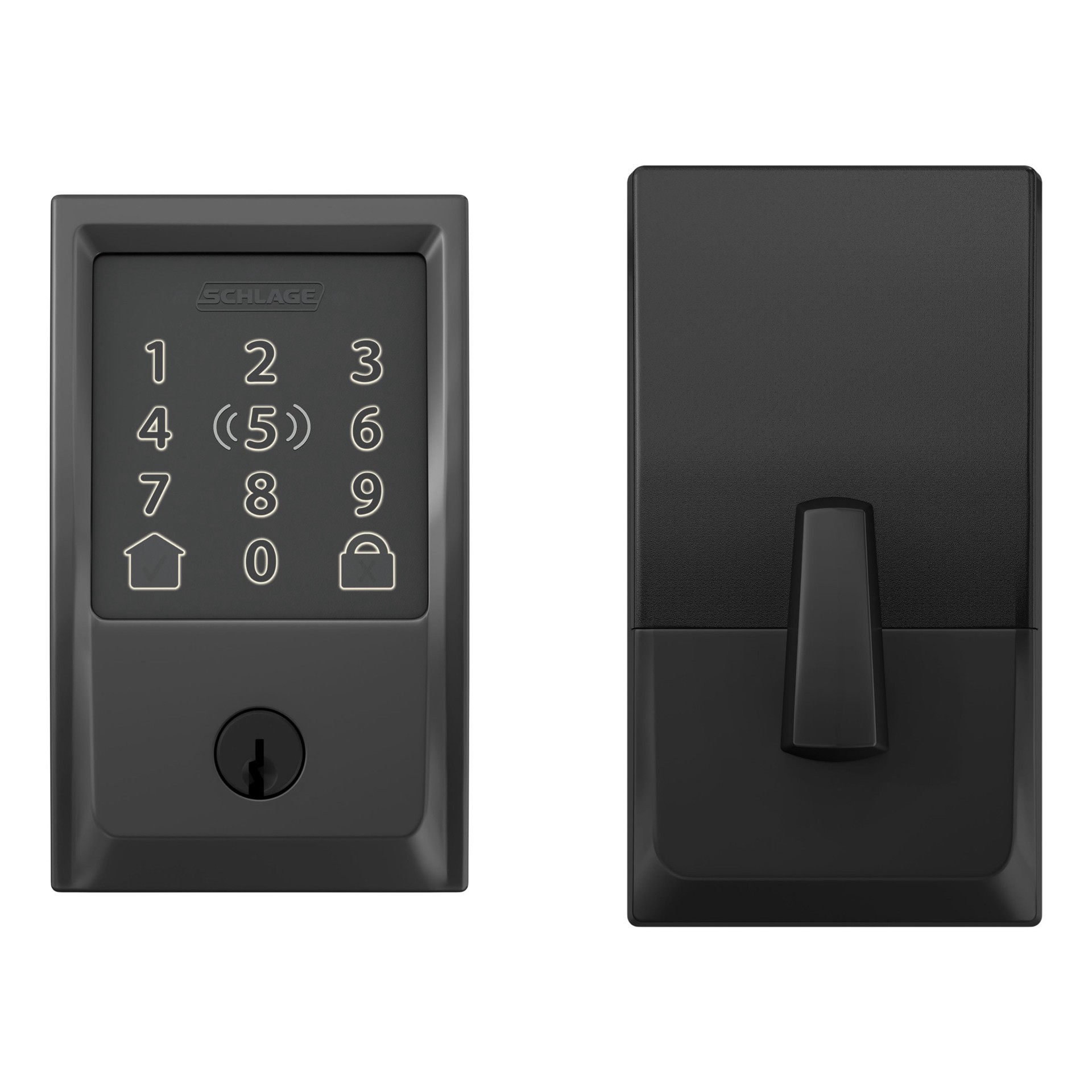 slide 5 of 6, Schlage Encode Plus Century Matte Black Smart Wi-Fi and Bluetooth Touchscreen Keypad Electronic Deadbolt Lock, 1 ct