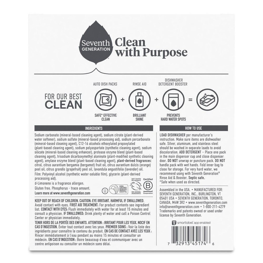 slide 2 of 4, Seventh Generation Power Plus 40 -Count Citrus Dishwasher Detergent, 1 ct
