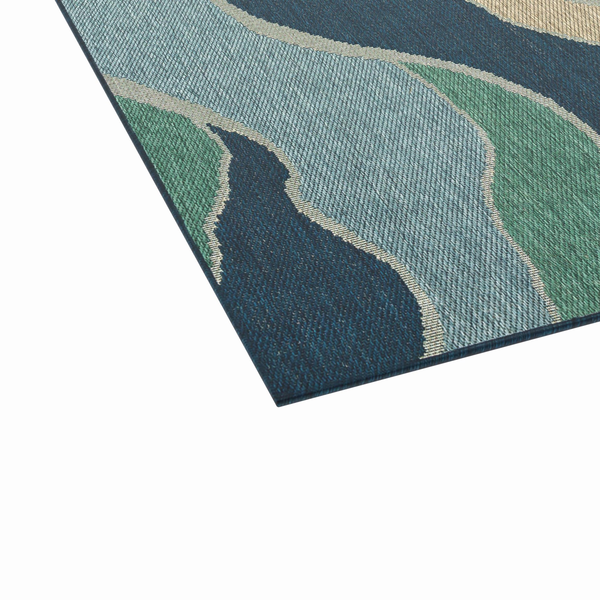 slide 2 of 6, Origin 21 with STAINMASTER Aqua Wave 5 x 7 (ft) Loomed Blue Rectangular Outdoor Pet Friendly Area rug, 1 ct