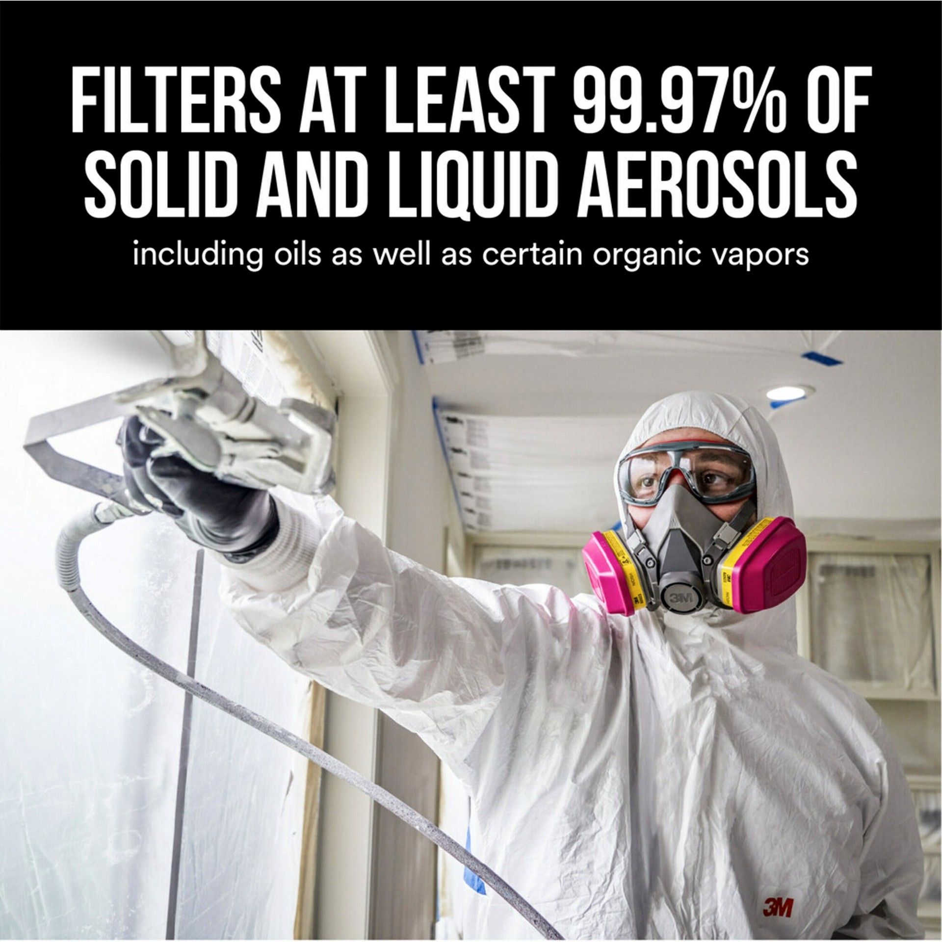 slide 6 of 6, 3M Multi-Purpose Performance Respirator Grey P100 Multi-Purpose Half Face Respirator, 1 ct