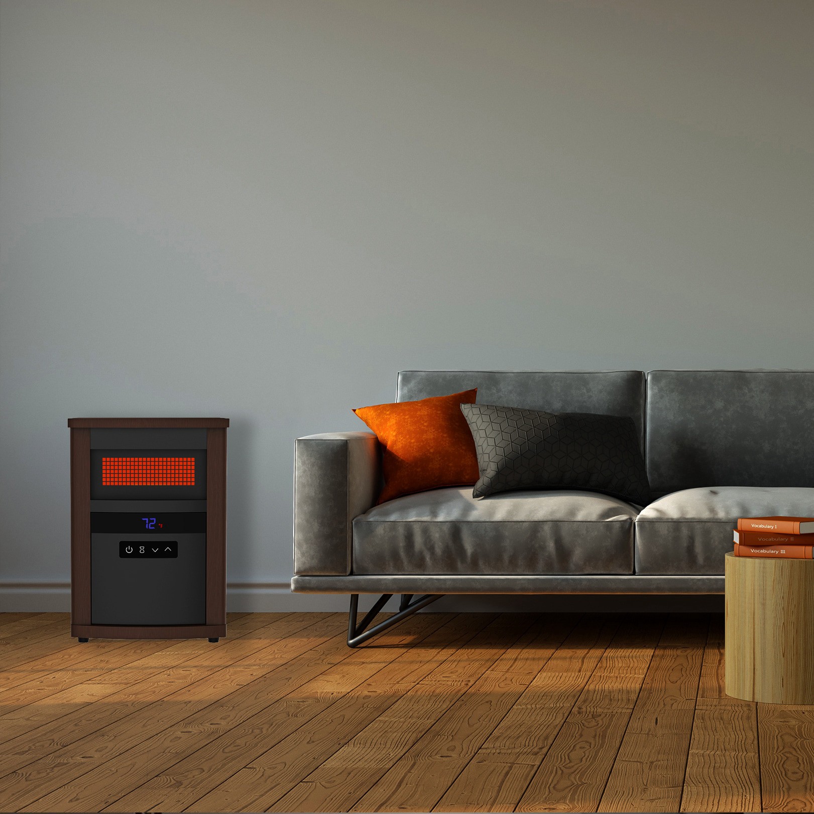 slide 2 of 6, Utilitech 1500 -Watt Infrared quartz Cabinet Indoor Electric Space Heater with Thermostat with Remote, 1 ct