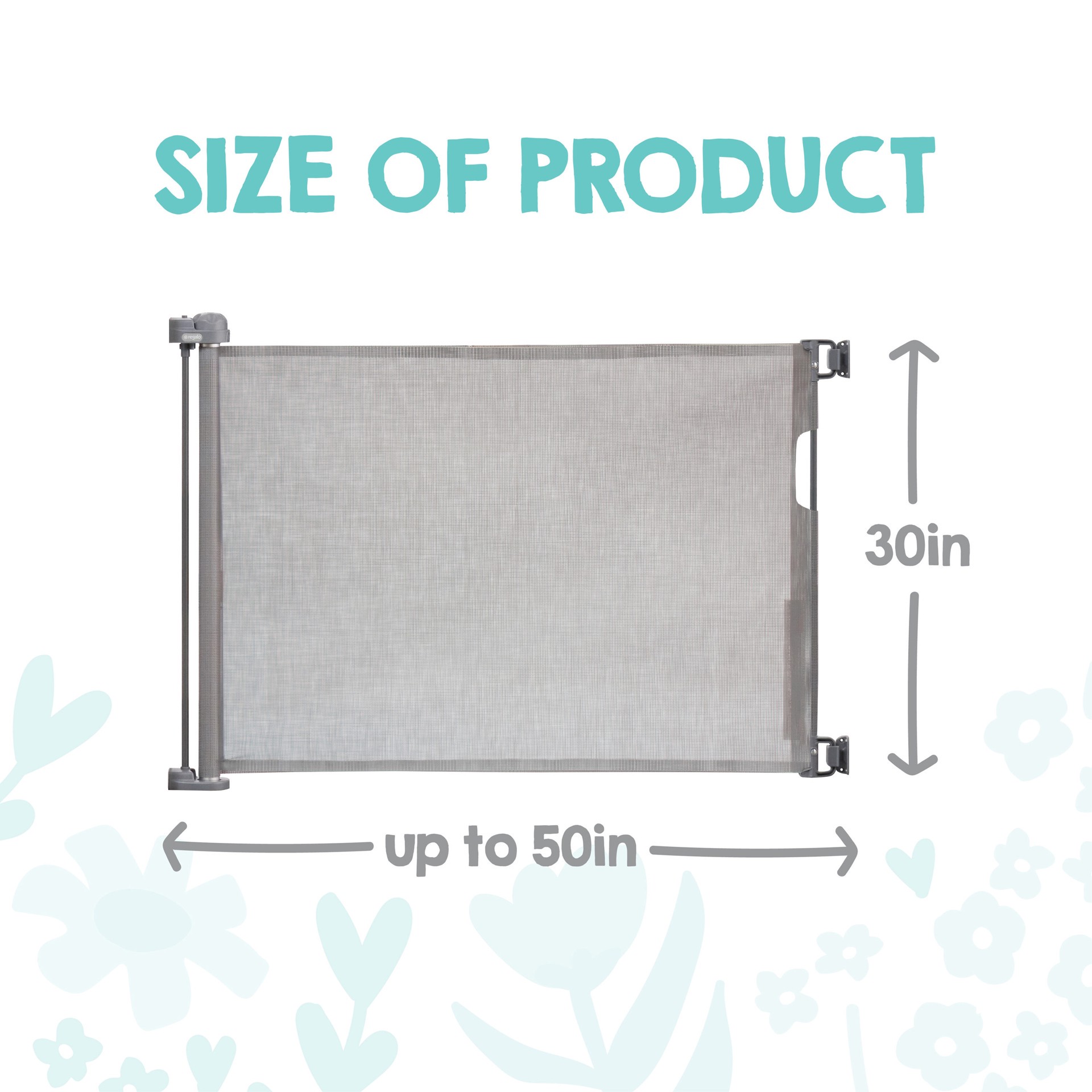 slide 2 of 6, Regalo Retractable Gate 50-in x 30-in Hardware Mounted Gray Plastic Safety Gate, 1 ct