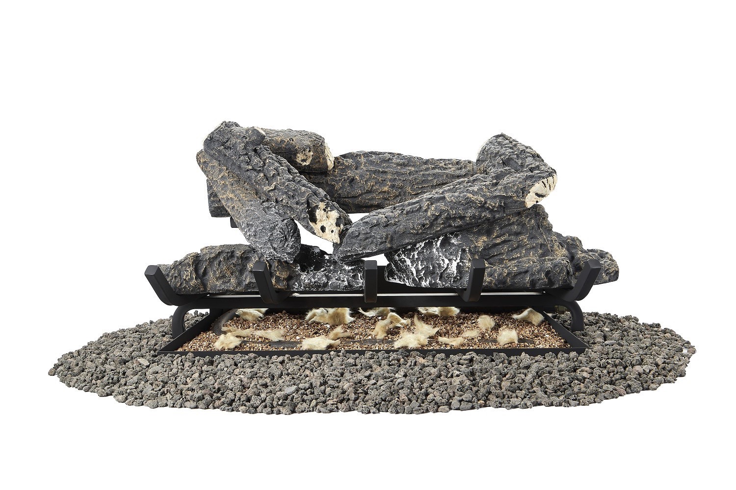 slide 5 of 6, Master Forge 24-in 55000 -BTU Natural gas Dual -Burner Vented Gas Fireplace Logs, 1 ct