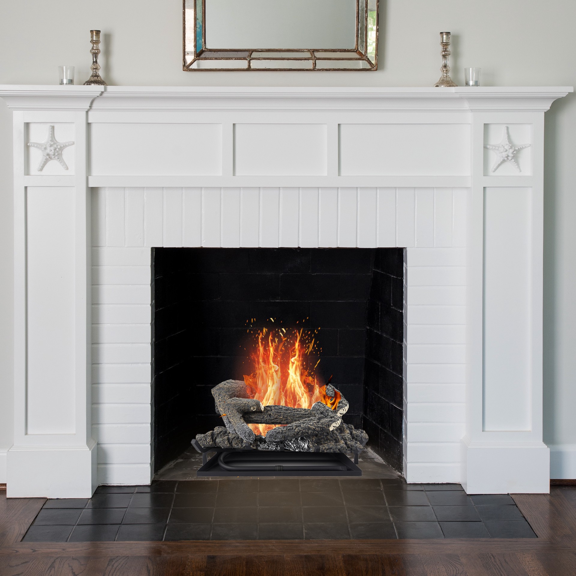 slide 2 of 6, Master Forge 24-in 55000 -BTU Natural gas Dual -Burner Vented Gas Fireplace Logs, 1 ct
