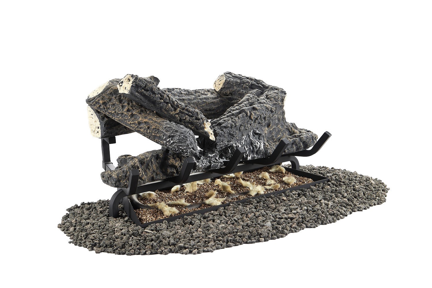 slide 6 of 6, Master Forge 24-in 55000 -BTU Natural gas Dual -Burner Vented Gas Fireplace Logs, 1 ct