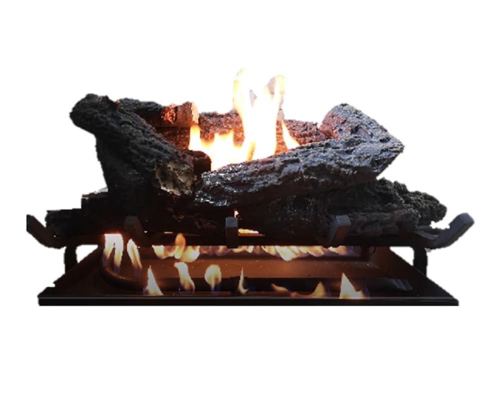 slide 1 of 6, Master Forge 24-in 55000 -BTU Natural gas Dual -Burner Vented Gas Fireplace Logs, 1 ct