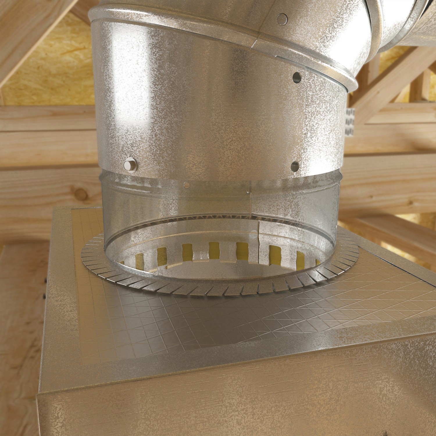 slide 5 of 6, IMPERIAL 14-in 30 Gauge Galvanized steel Round Ductboard Duct starting collar, 1 ct