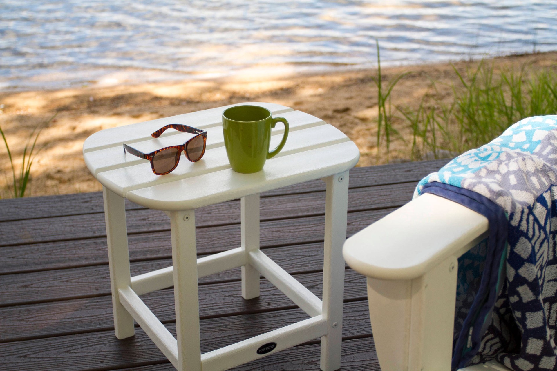 slide 4 of 6, POLYWOOD South Beach Rectangle Outdoor End Table 15.13-in W x 19.12-in L, 1 ct