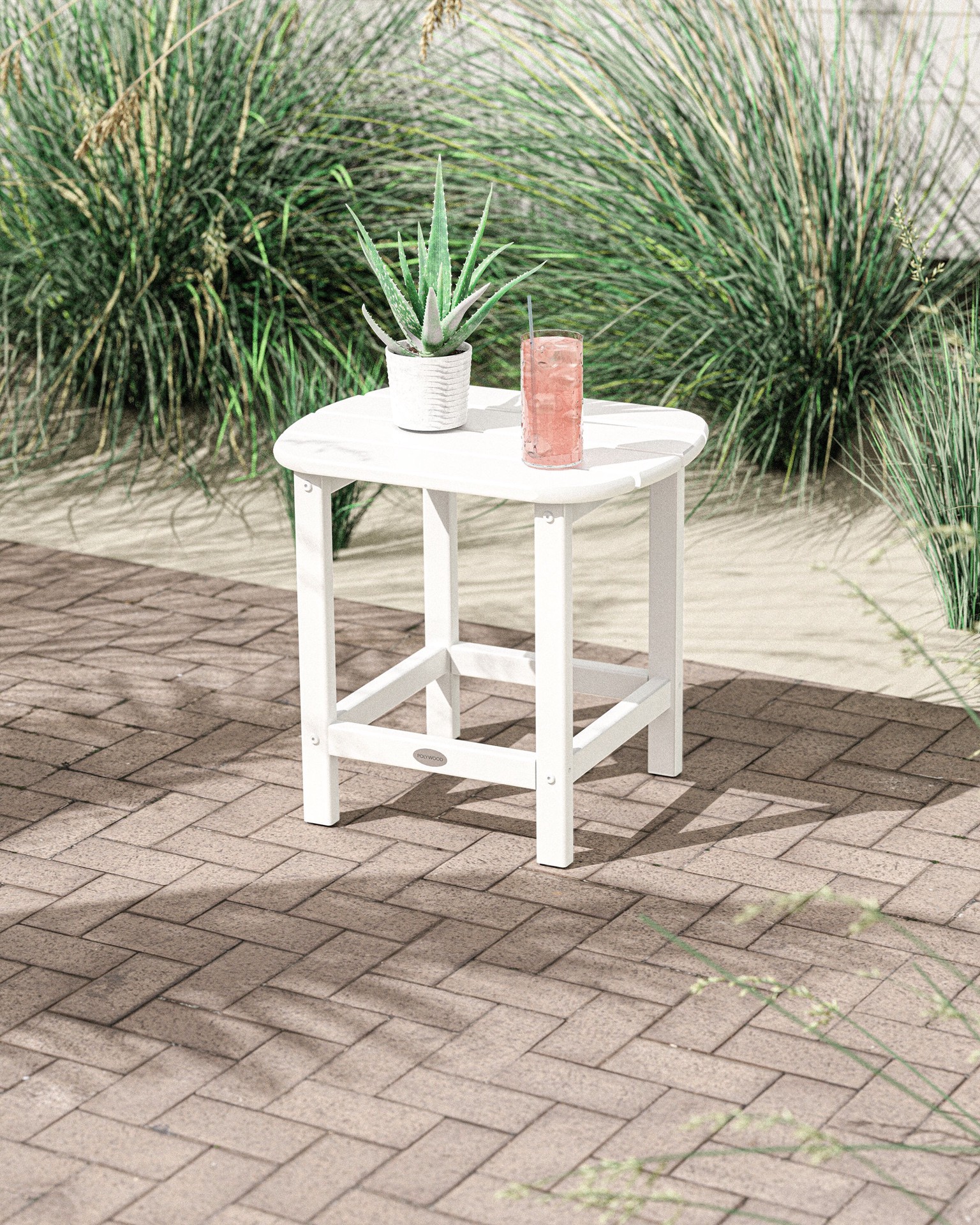 slide 6 of 6, POLYWOOD South Beach Rectangle Outdoor End Table 15.13-in W x 19.12-in L, 1 ct