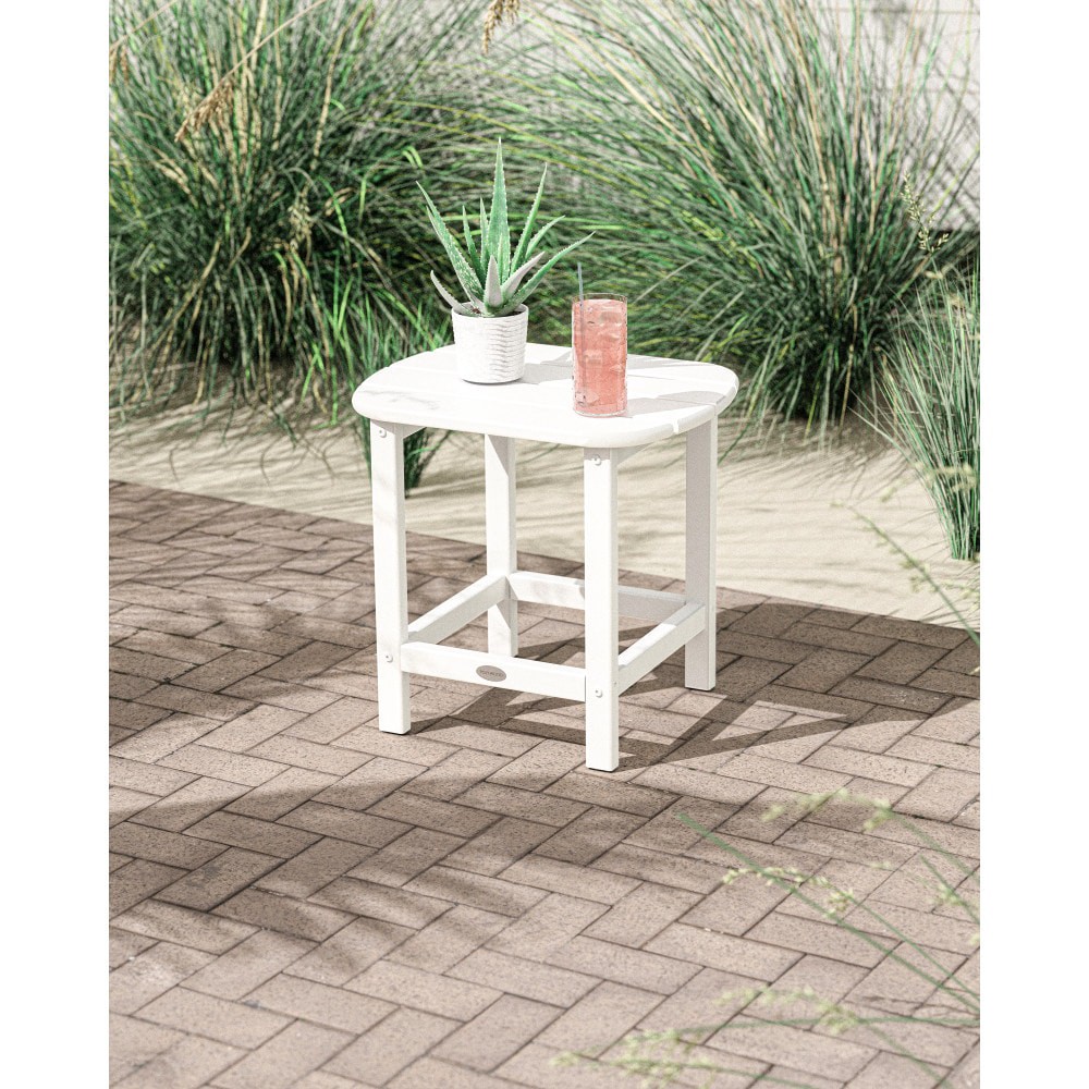 slide 1 of 6, POLYWOOD South Beach Oval Outdoor End Table 15.13-in W x 19.12-in L, 1 ct