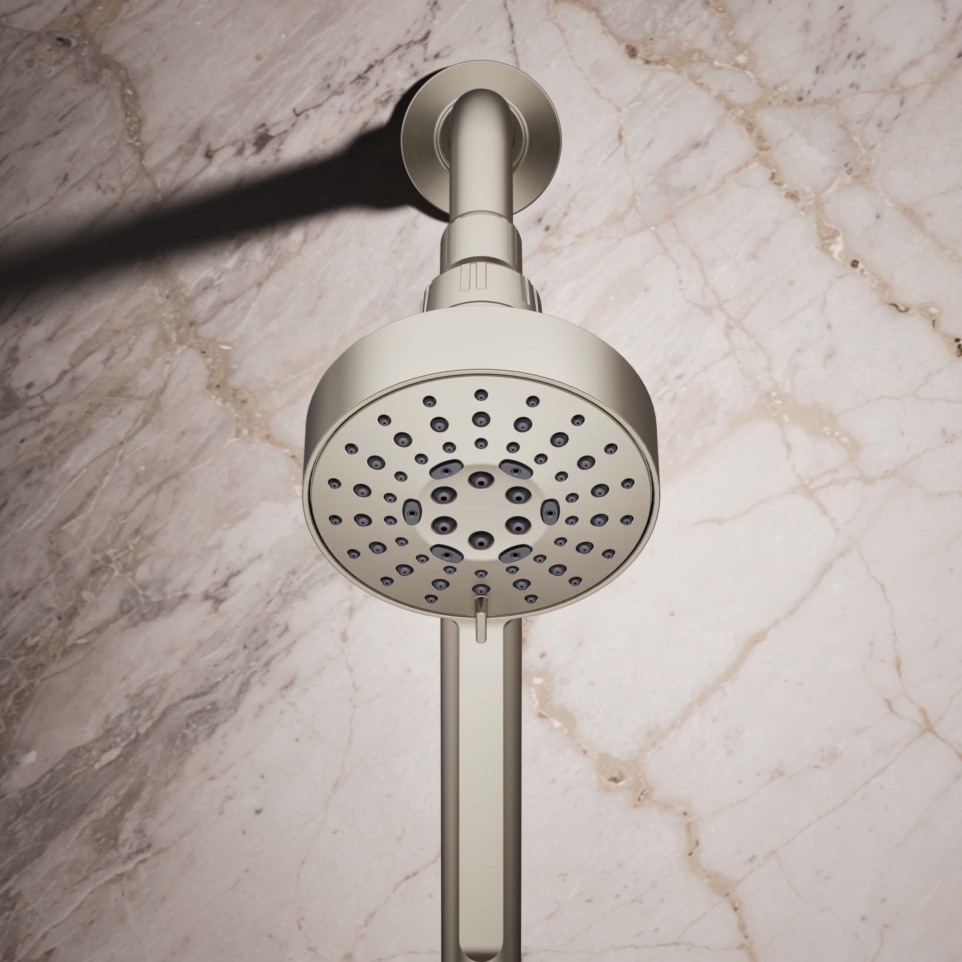 slide 5 of 6, KOHLER Premise 3 -Spray Vibrant Brushed Nickel 4.31-in Round Handheld Shower Head 1.75 GPM, 1 ct