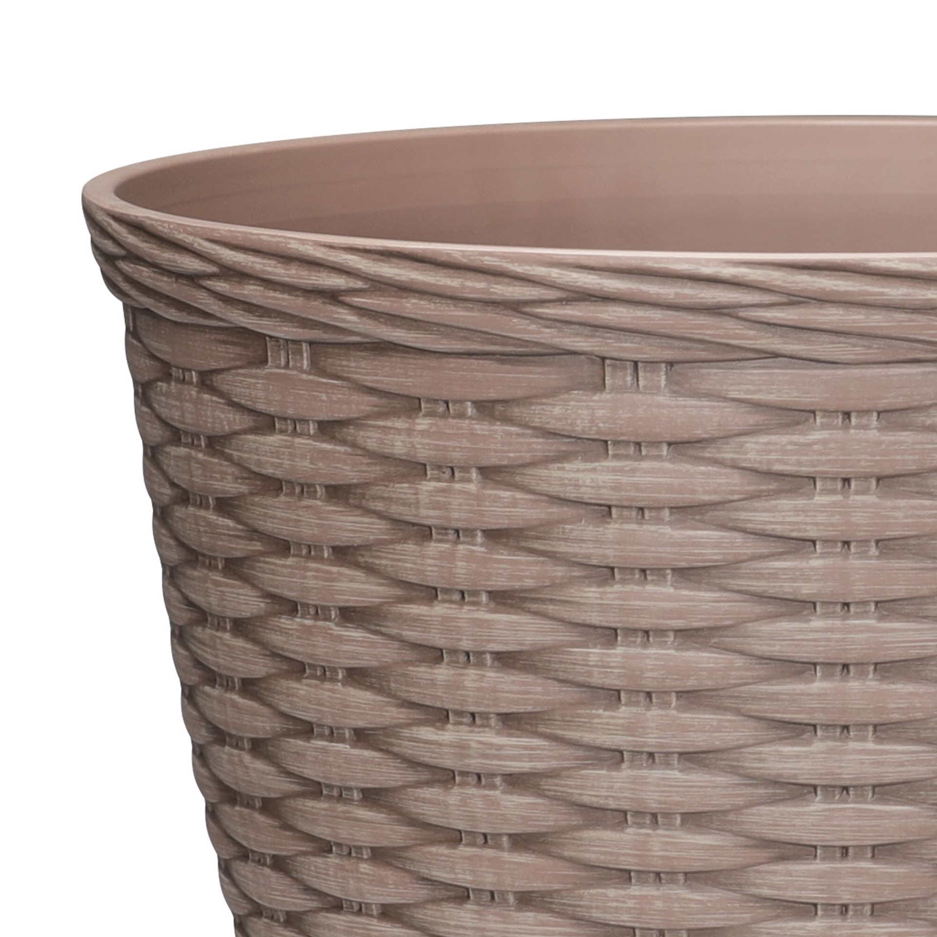 slide 3 of 6, Style Selections 8.4-in W x 6.8-in H Cinnamon Resin Contemporary/Modern Indoor/Outdoor Planter, 1 ct