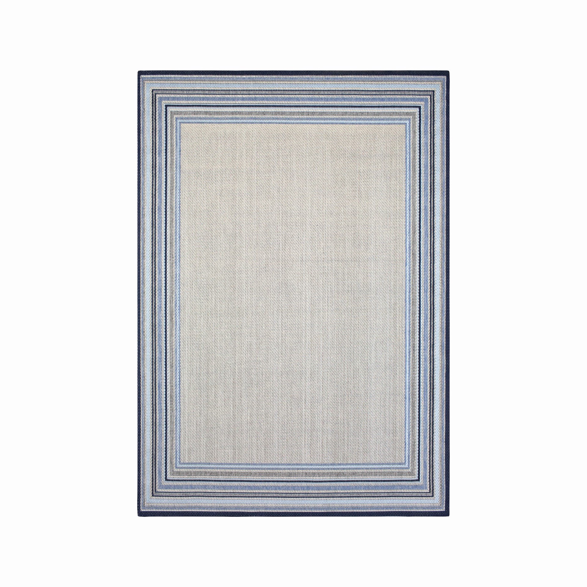 slide 6 of 6, allen + roth with STAINMASTER Blue Border 5 x 7 (ft) Loomed Blue Rectangular Outdoor Pet Friendly Area rug, 1 ct