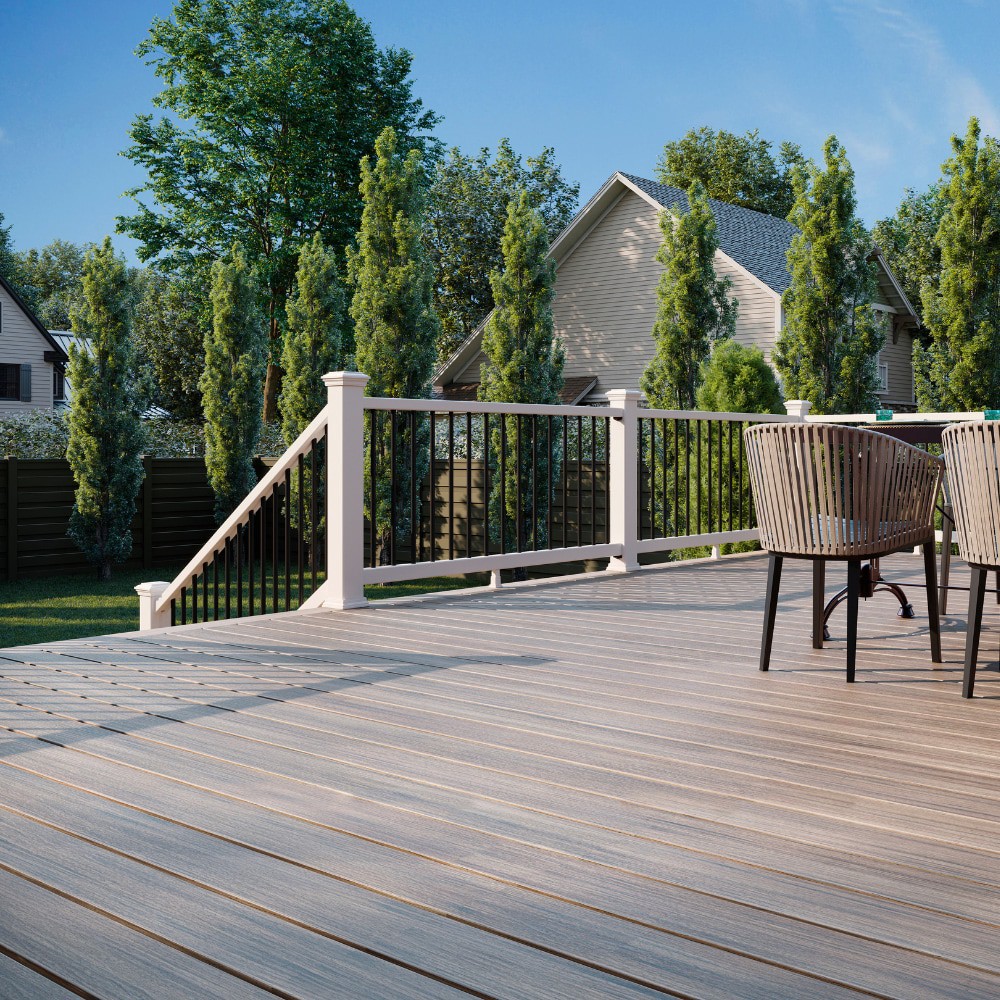 slide 2 of 6, Trex 4-in x 4-in x 4-1/2-ft Classic White Composite Deck Post sleeve, 1 ct