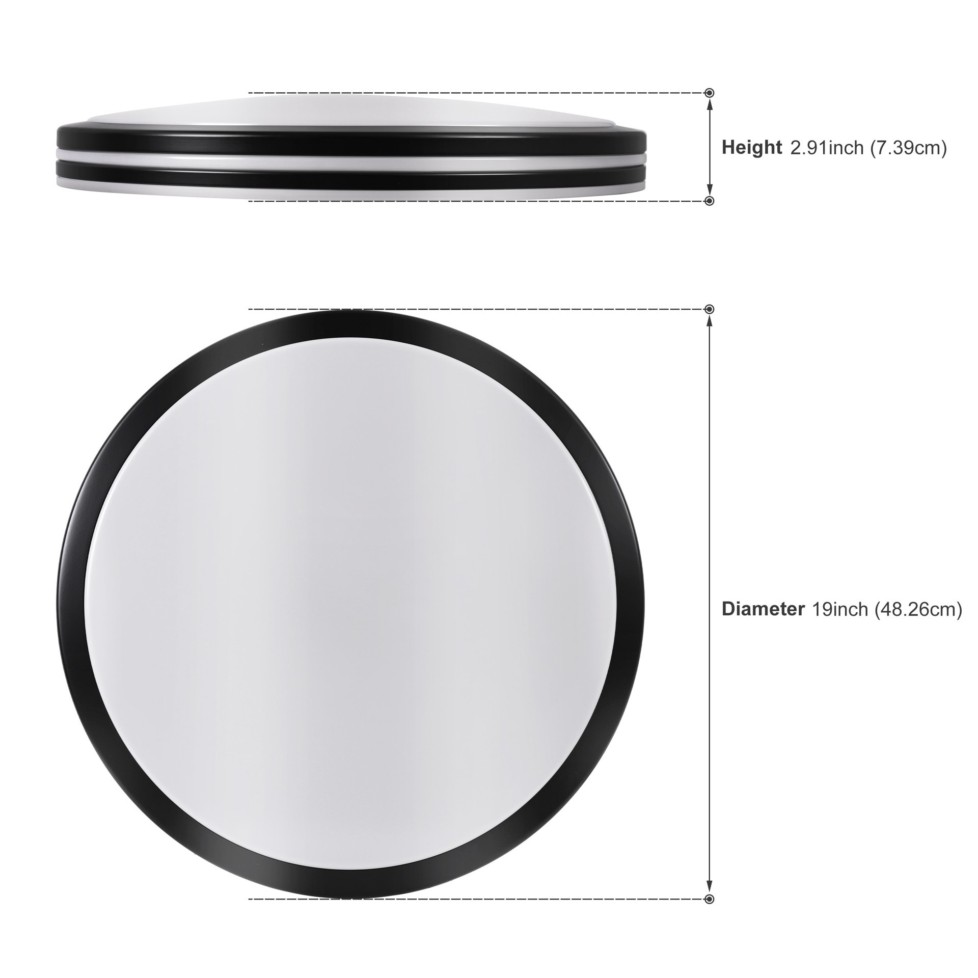 slide 4 of 4, allen + roth Rendale 1 -Light 19-in Matte Black Integrated LED Flush Mount Light, 1 ct