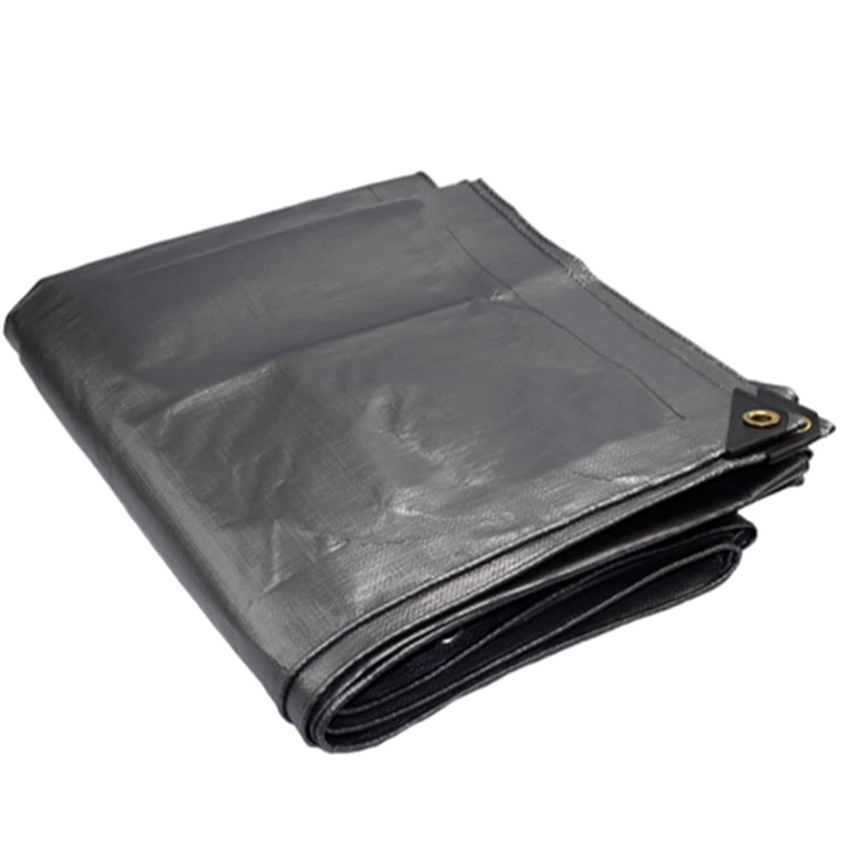 slide 3 of 4, Grip-on Tools 10-ft x 10-ft Gray Water resistant Standard Polyethylene 14-mil Tarp, 1 ct