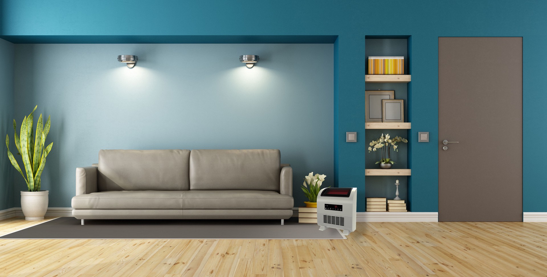 slide 2 of 6, Utilitech Utilitech 1500 -Watt Infrared Cabinet Indoor Electric Space Heater with Thermostat with Remote, 1 ct