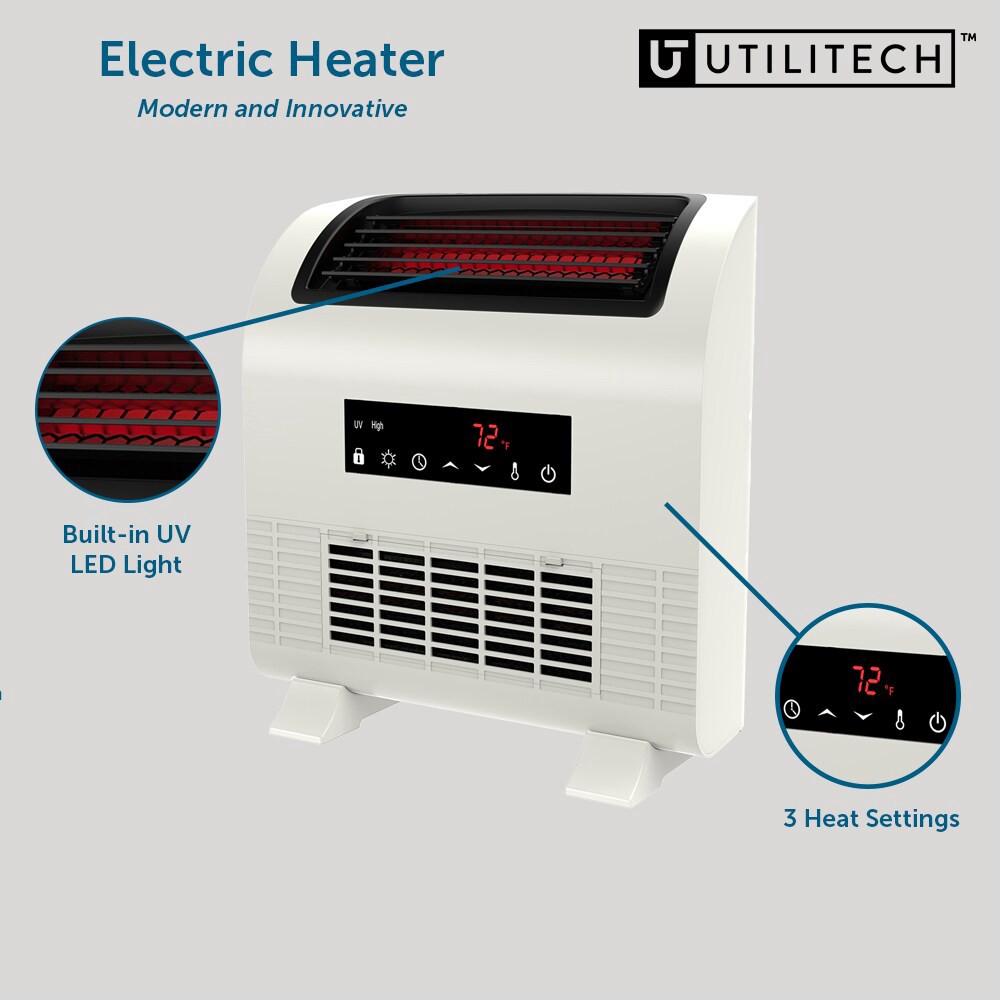 slide 4 of 6, Utilitech Utilitech 1500 -Watt Infrared Cabinet Indoor Electric Space Heater with Thermostat with Remote, 1 ct