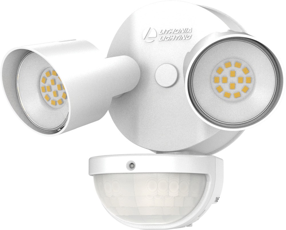 slide 5 of 6, Lithonia Lighting 180 -Degree 25 -Wattage Equivalent Hardwired LED White 2 -Head Motion-Activated Flood Light 2700 -Lumen, 1 ct