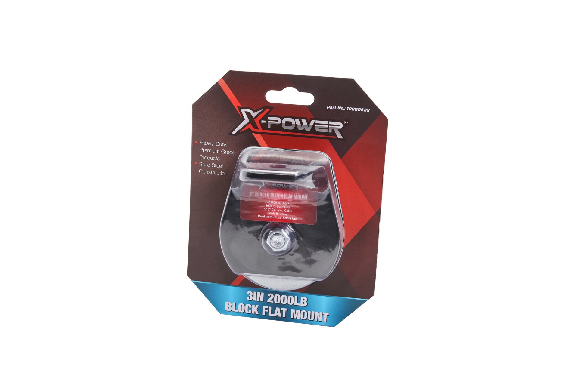 slide 4 of 4, X-POWER Heavy Steel Block, 3in Size, 2-in-4-in Sheave Diameter, 1000-lb Capacity, 1 ct