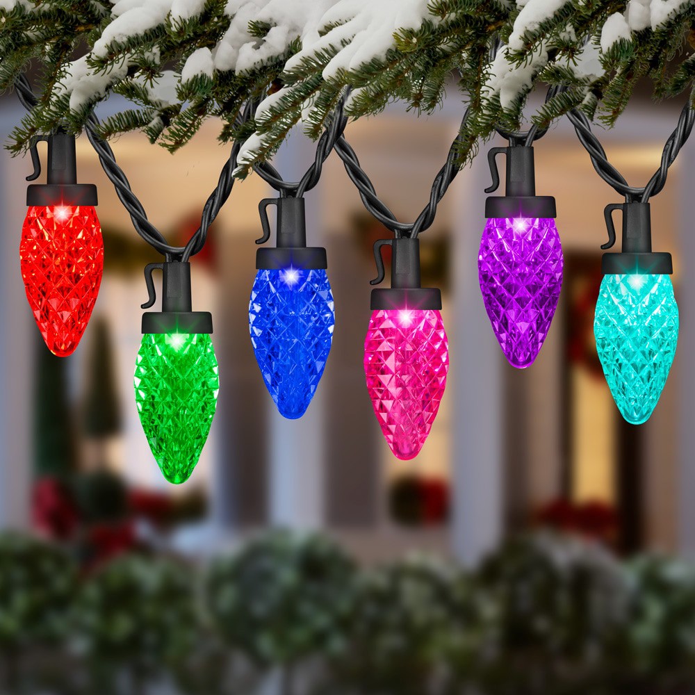 slide 2 of 2, Gemmy Lightshow 24 -Count 23-ft Multi-function Multicolor LED Plug-In Christmas String Lights, 1 ct