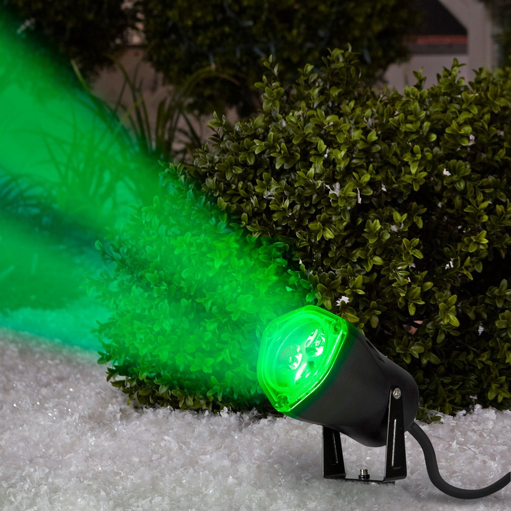 slide 5 of 5, Gemmy Lightshow Constant Green Electrical outlet Solid Christmas Indoor/Outdoor Light Show Projector, 