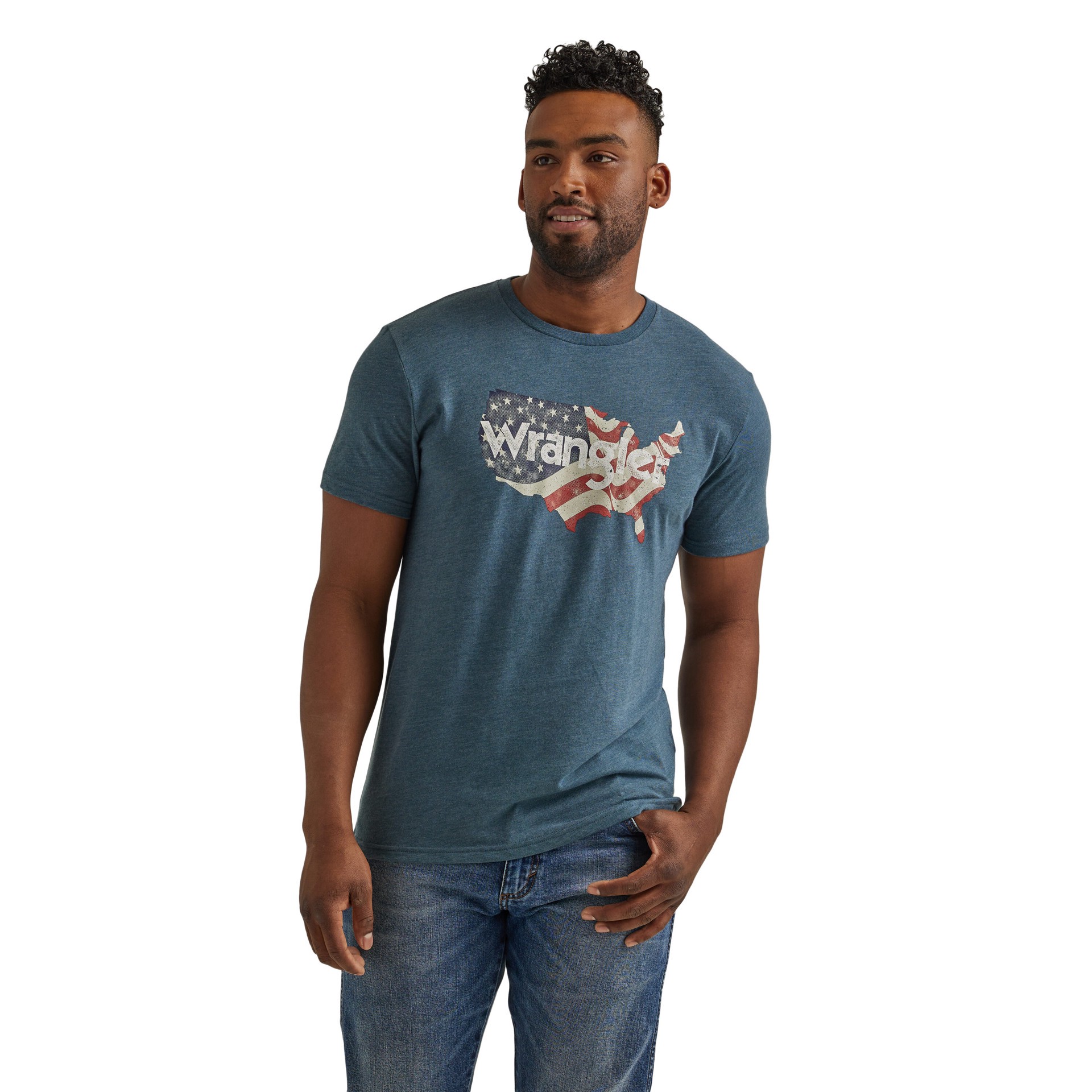 slide 1 of 4, Wrangler Wrangler Men's Blue Knit Short Graphic T-shirt ( Large ), 1 ct